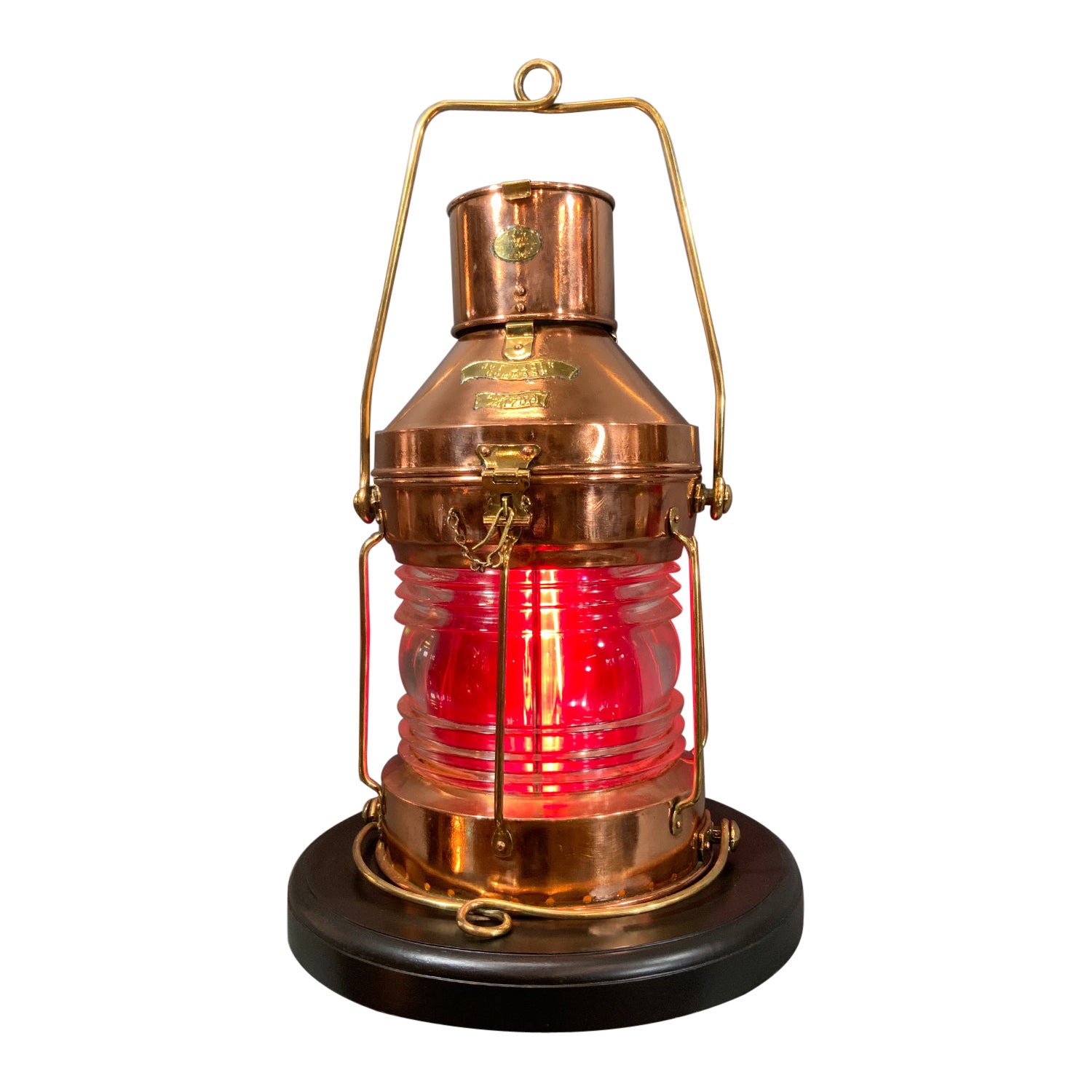 Farol de cobre macizo con ancla de barco by Meteorite of England