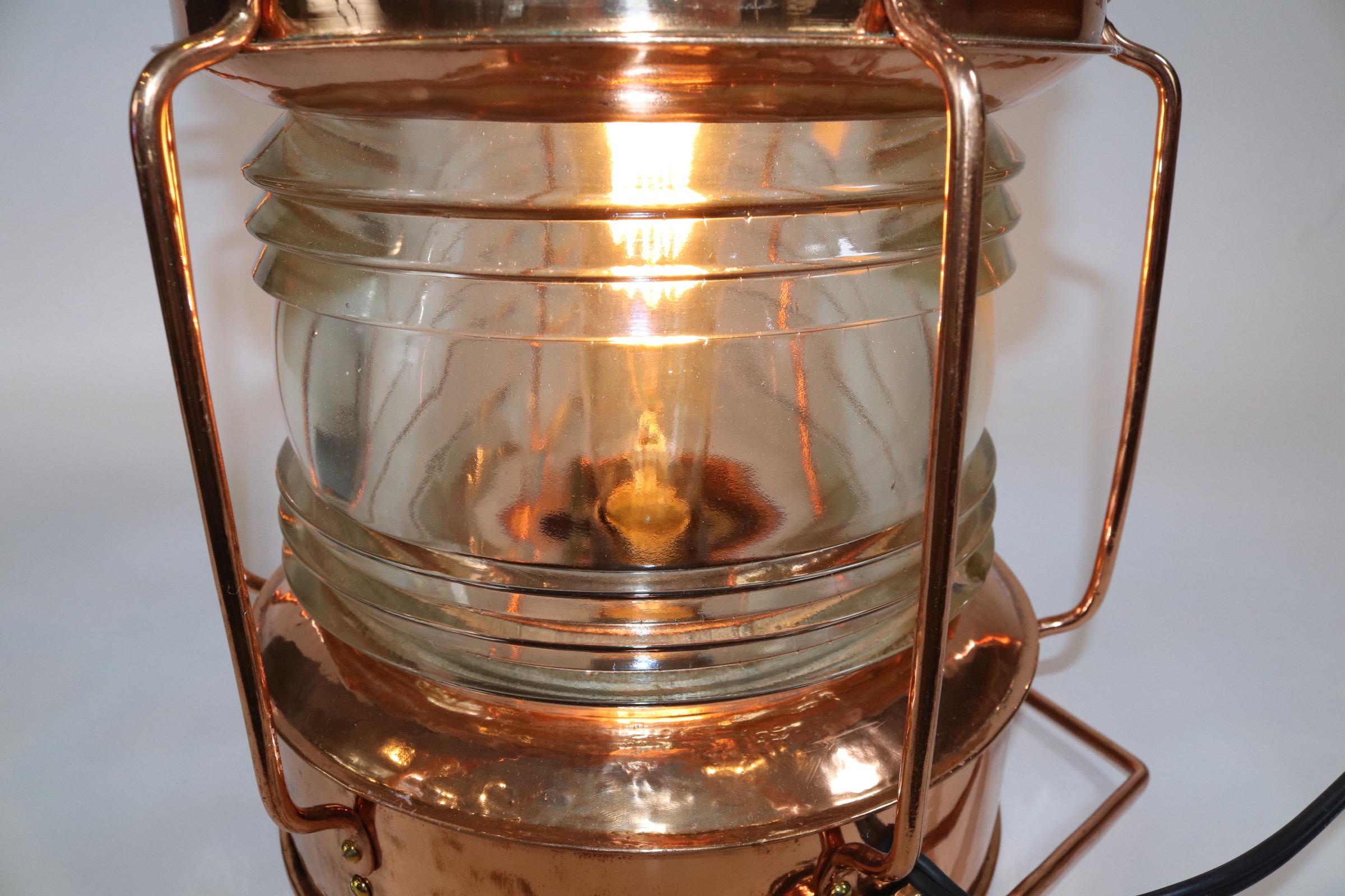 19th Century Solid Copper Ships Anchor Lantern For Sale