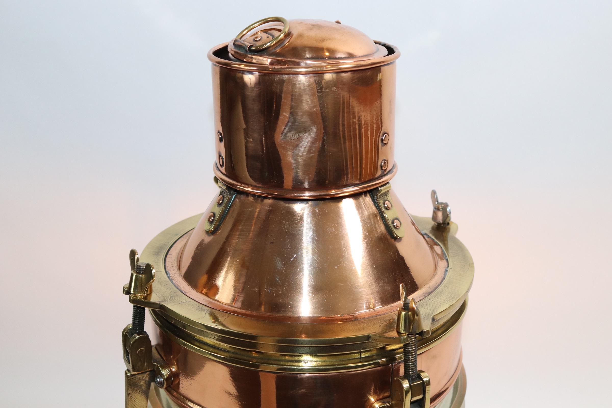 Mid-20th Century Solid Copper Ships Anchor Lantern For Sale