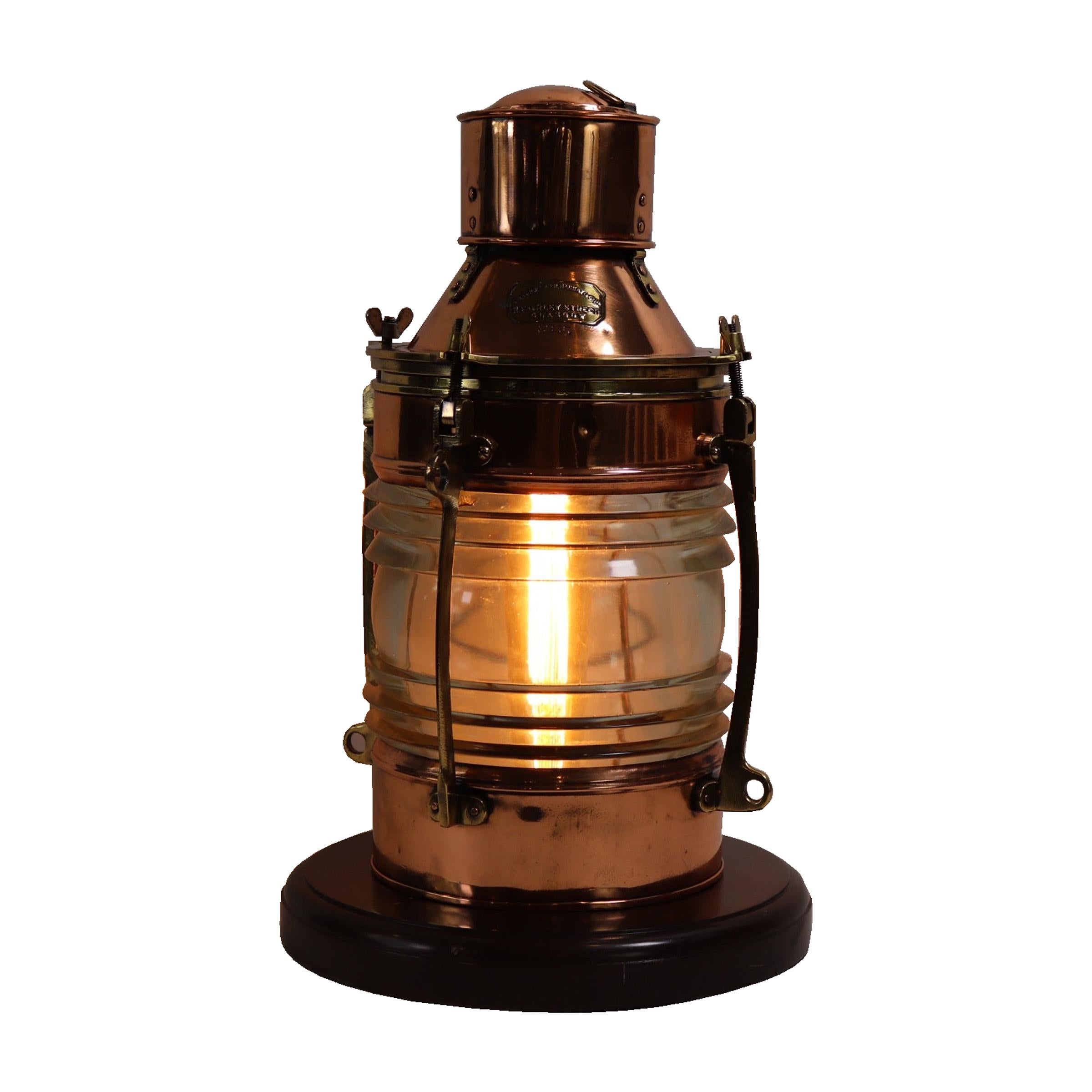 Solid Copper Ships Anchor Lantern For Sale