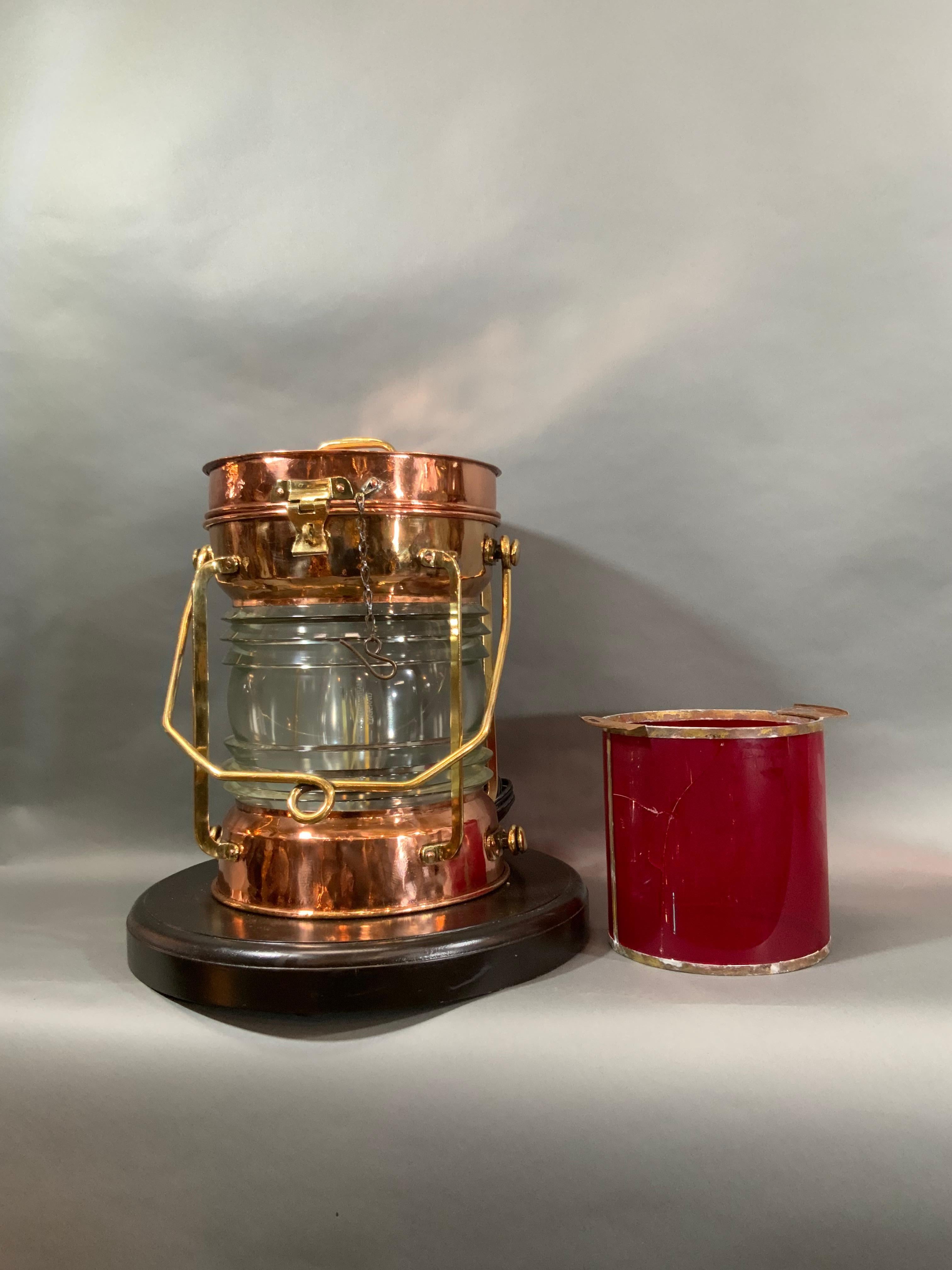 Solid Copper Ship’s Lantern by Tung Woo of Hong Kong For Sale 8