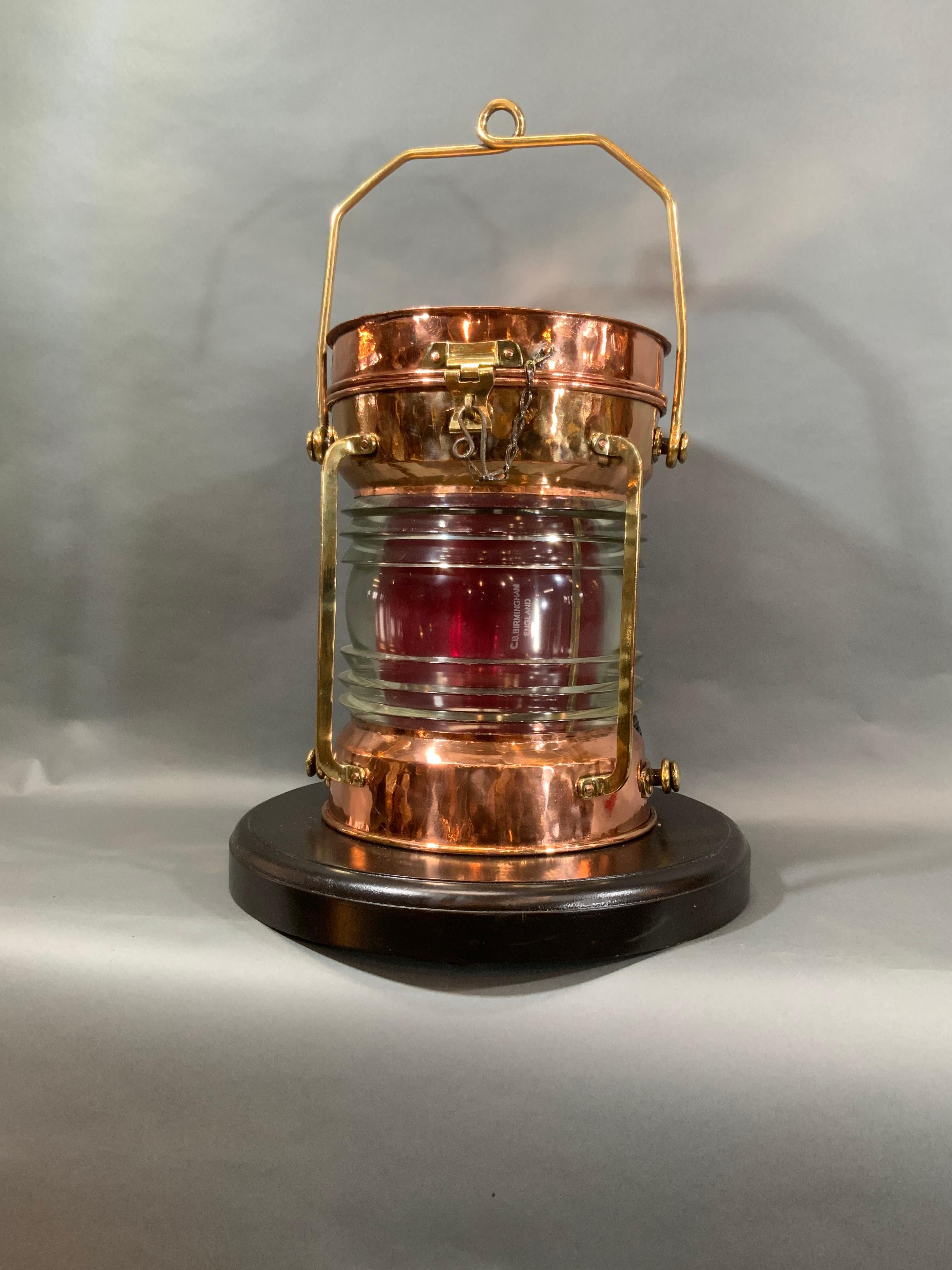 Solid Copper Ship’s Lantern by Tung Woo of Hong Kong For Sale 10