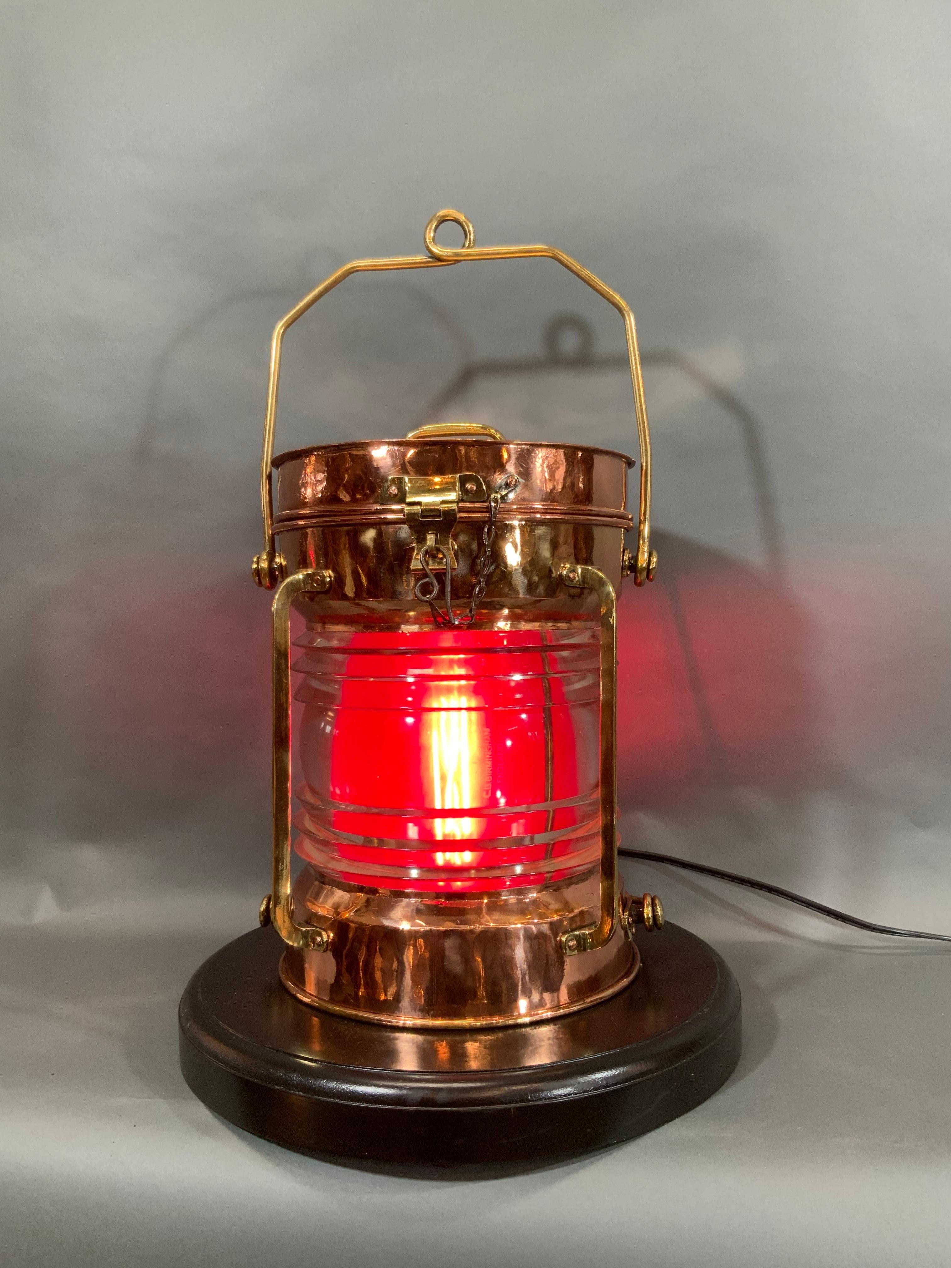 North American Solid Copper Ship’s Lantern by Tung Woo of Hong Kong For Sale