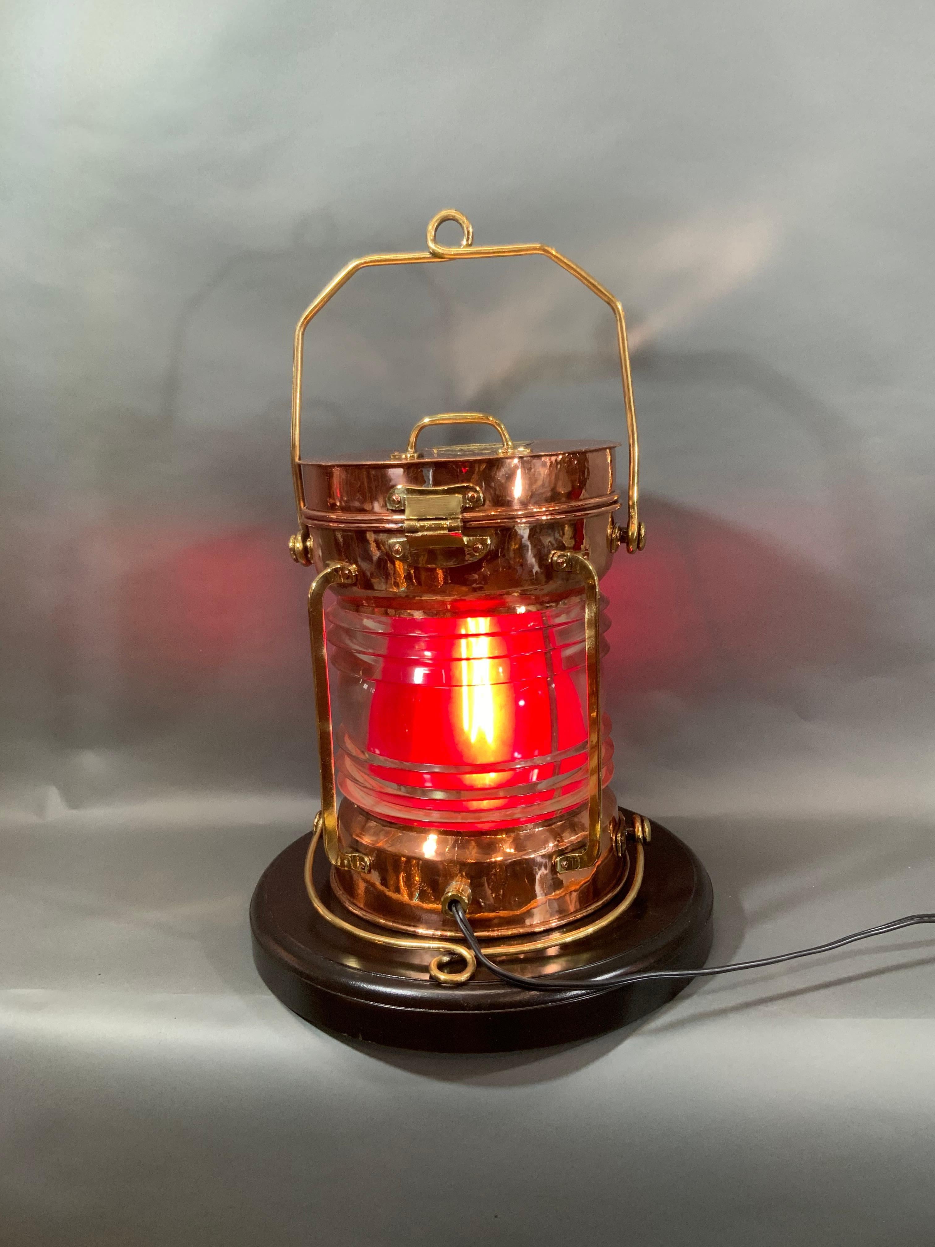 Solid Copper Ship’s Lantern by Tung Woo of Hong Kong For Sale 3