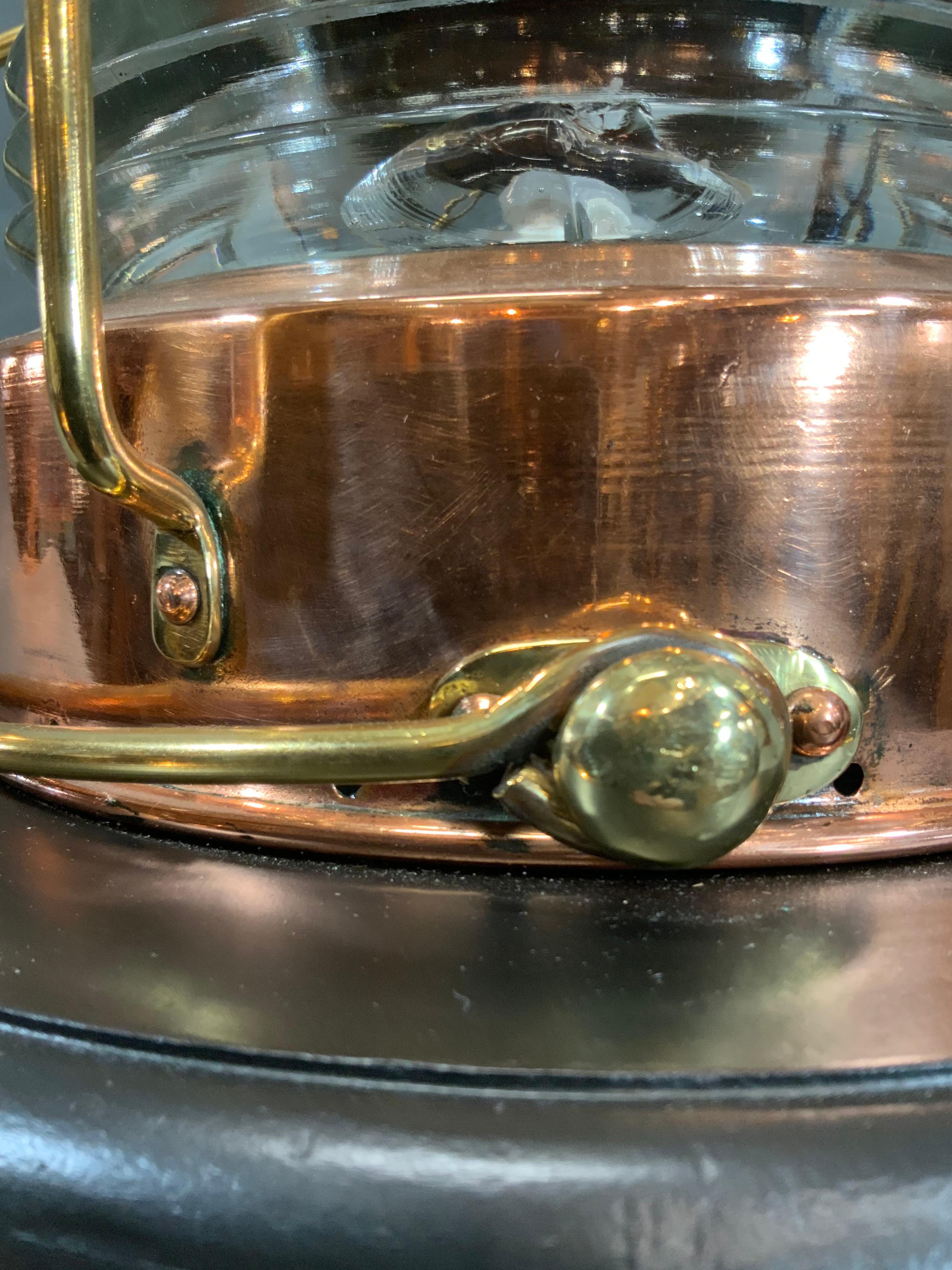 Solid Copper Ships Lantern, circa 1930 For Sale 3