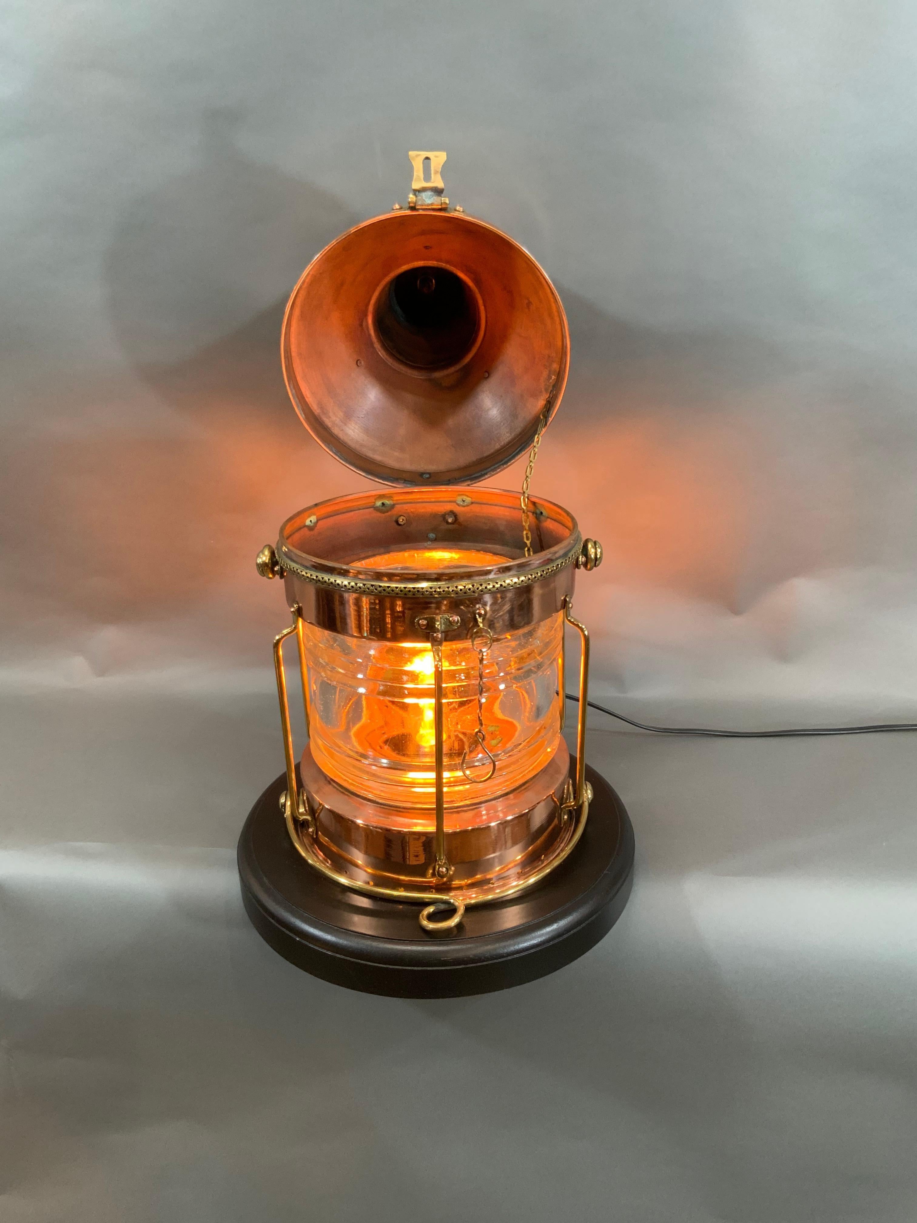 Solid Copper Ships Lantern, circa 1930 For Sale 1