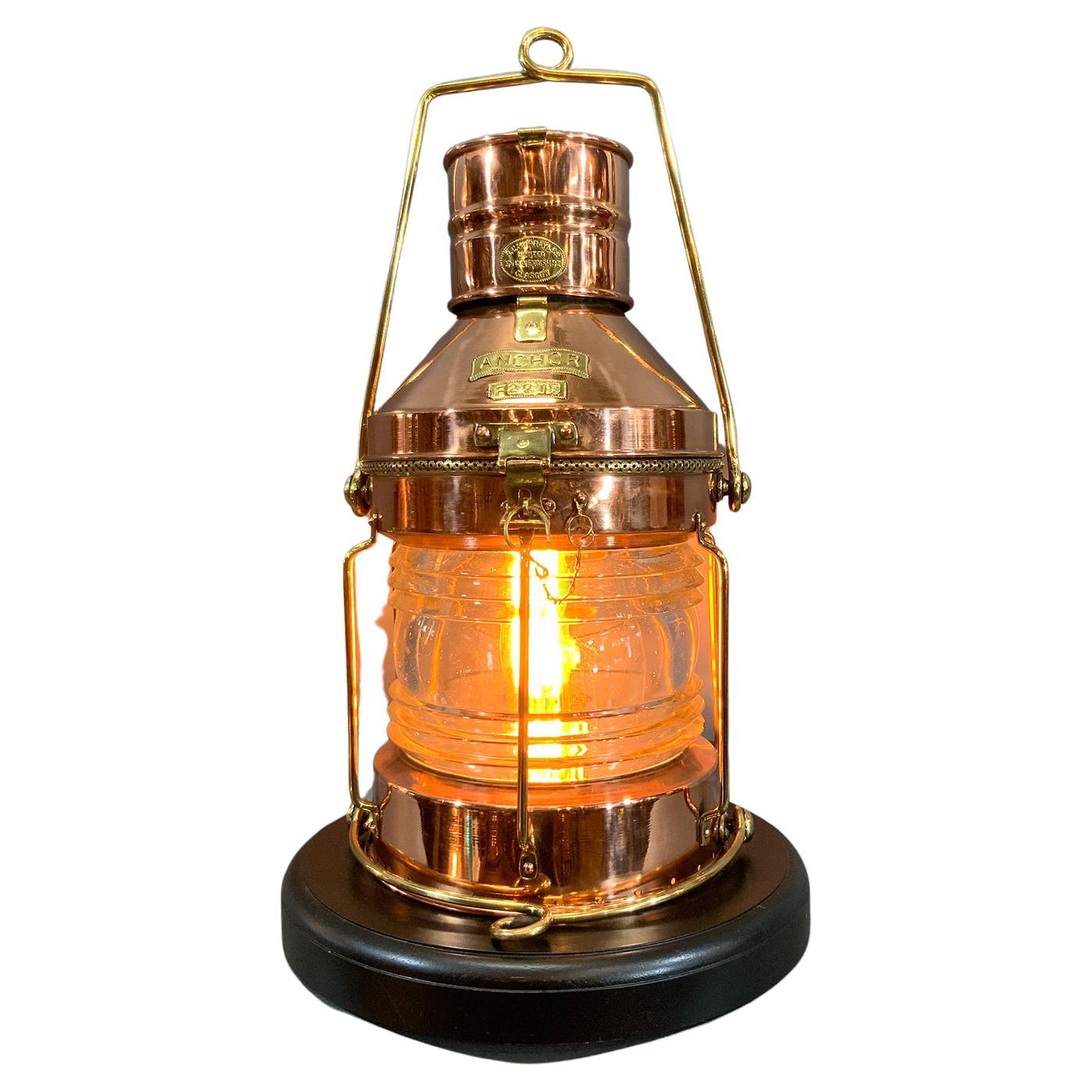 Solid Copper Ships Lantern, circa 1930 For Sale