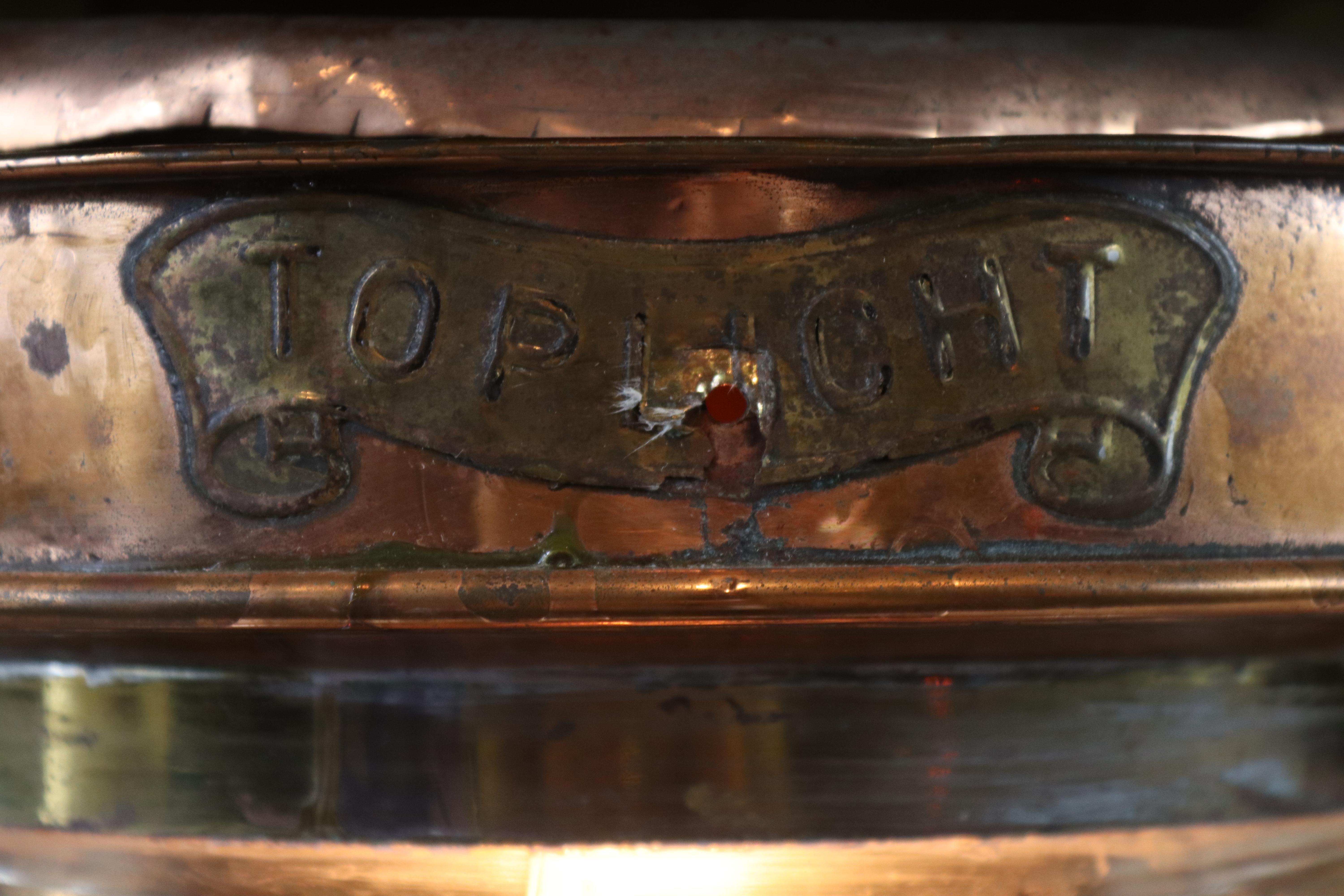 Solid Copper Ship's Lantern In Good Condition In Norwell, MA