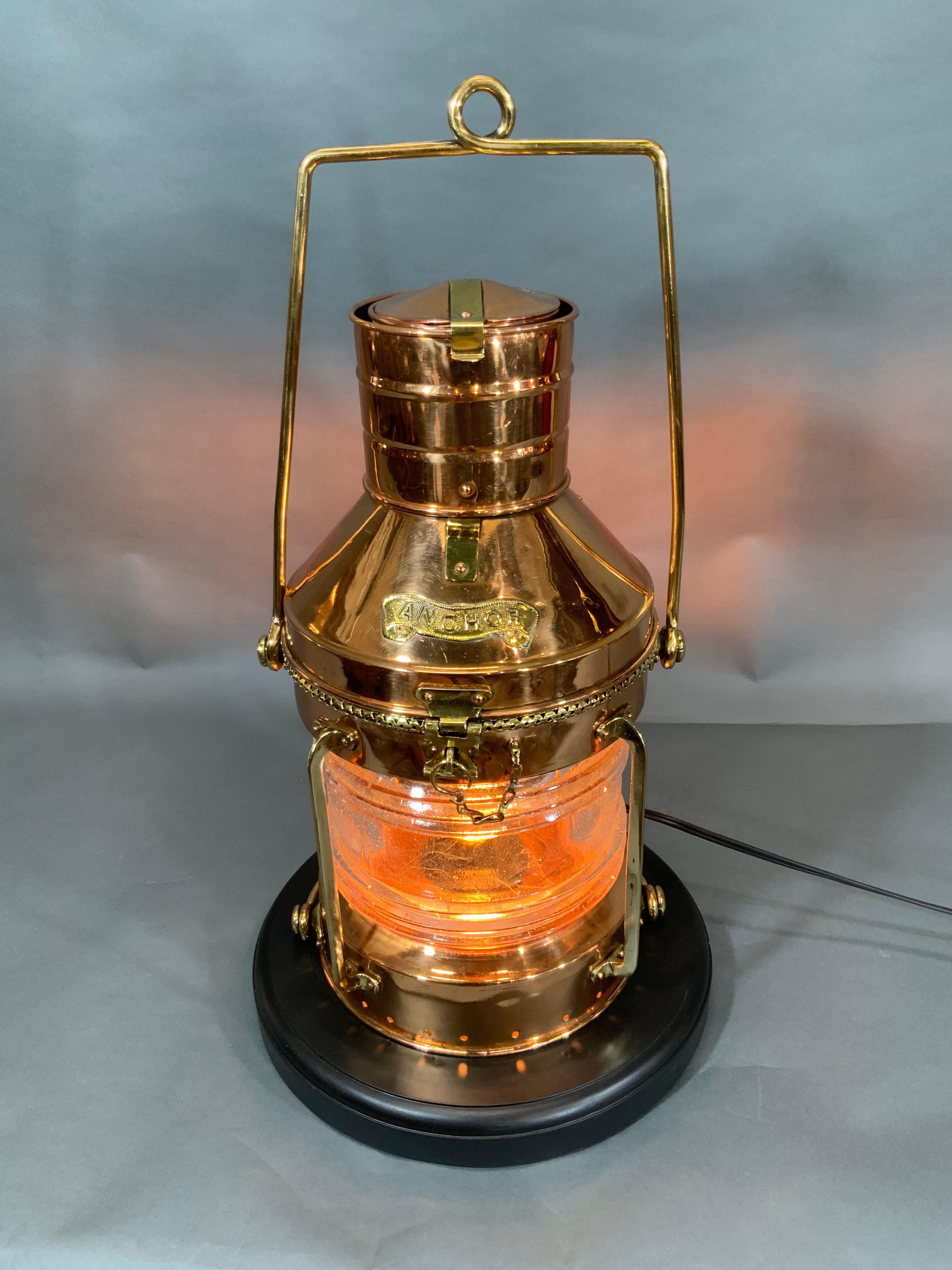 Solid Copper Ships Lantern In Good Condition For Sale In Norwell, MA