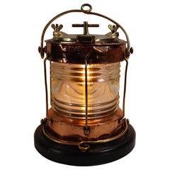 Solid Copper Ships Lantern with Fresnel Lens