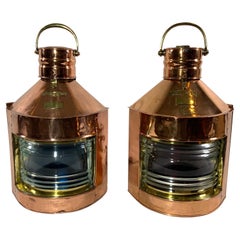 Solid Copper Ships Port and Starboard Lanterns