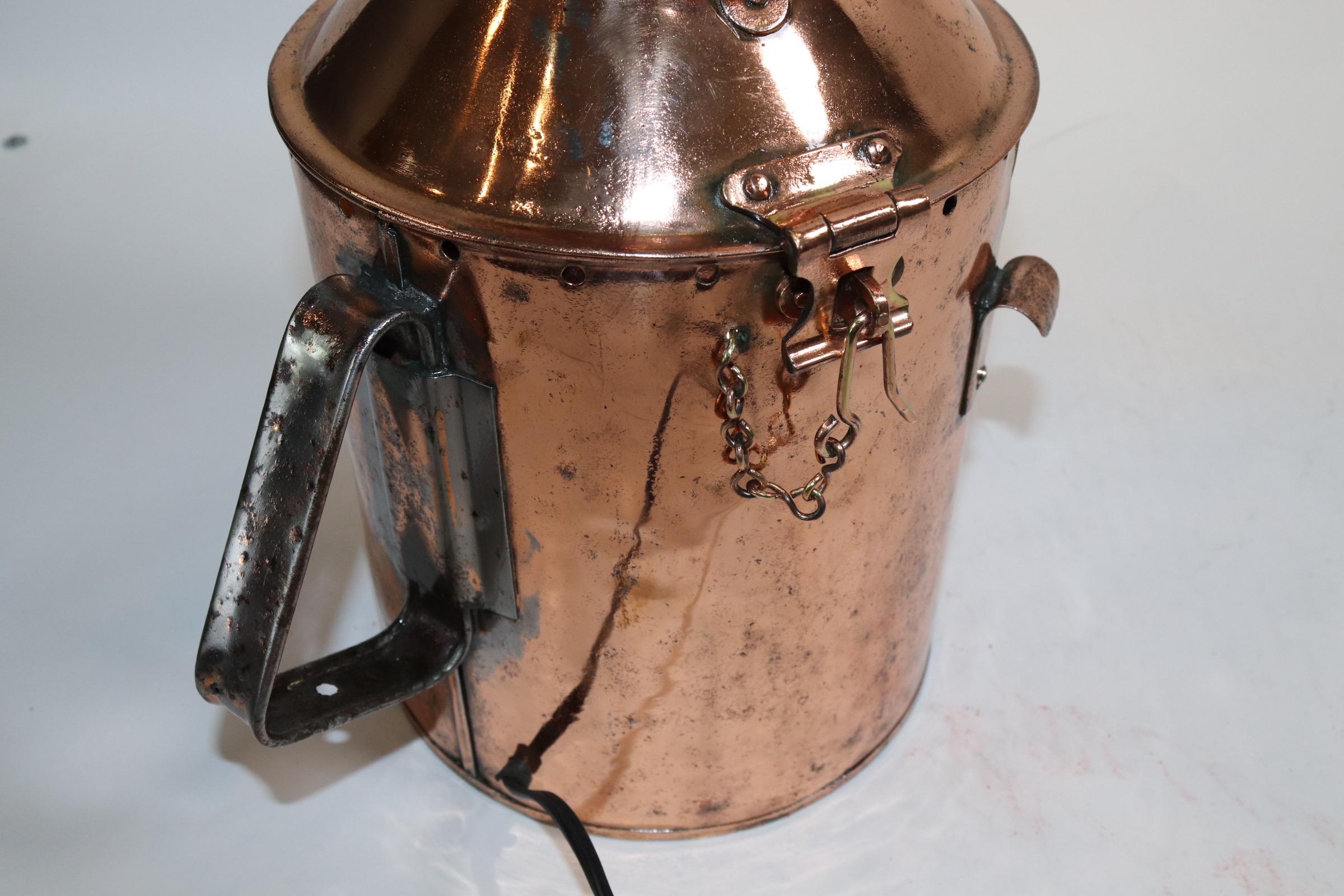Mid-20th Century Solid Copper Ships Signal Lantern
