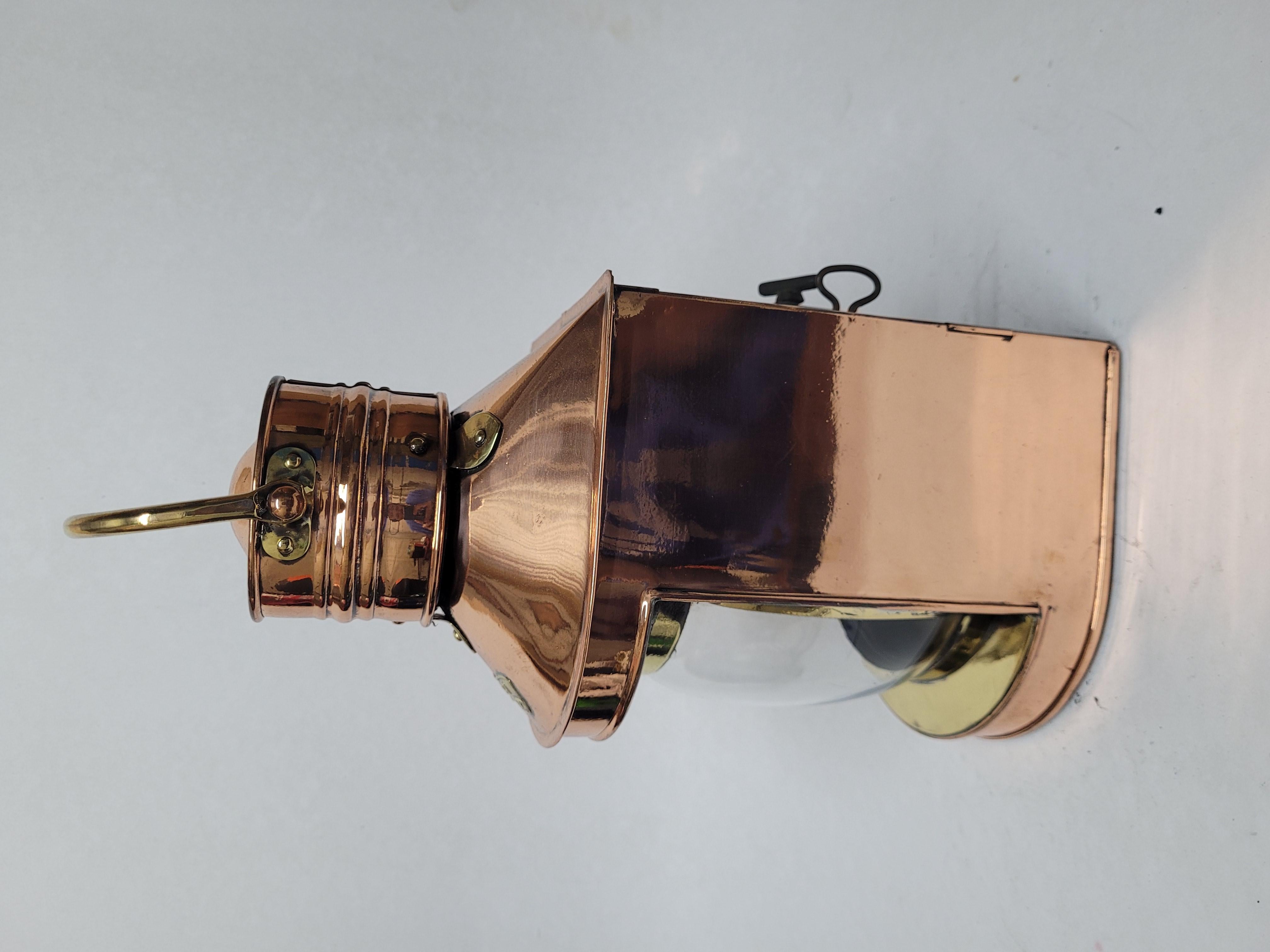 Solid Copper Ships Stern Lantern by Davey For Sale 1