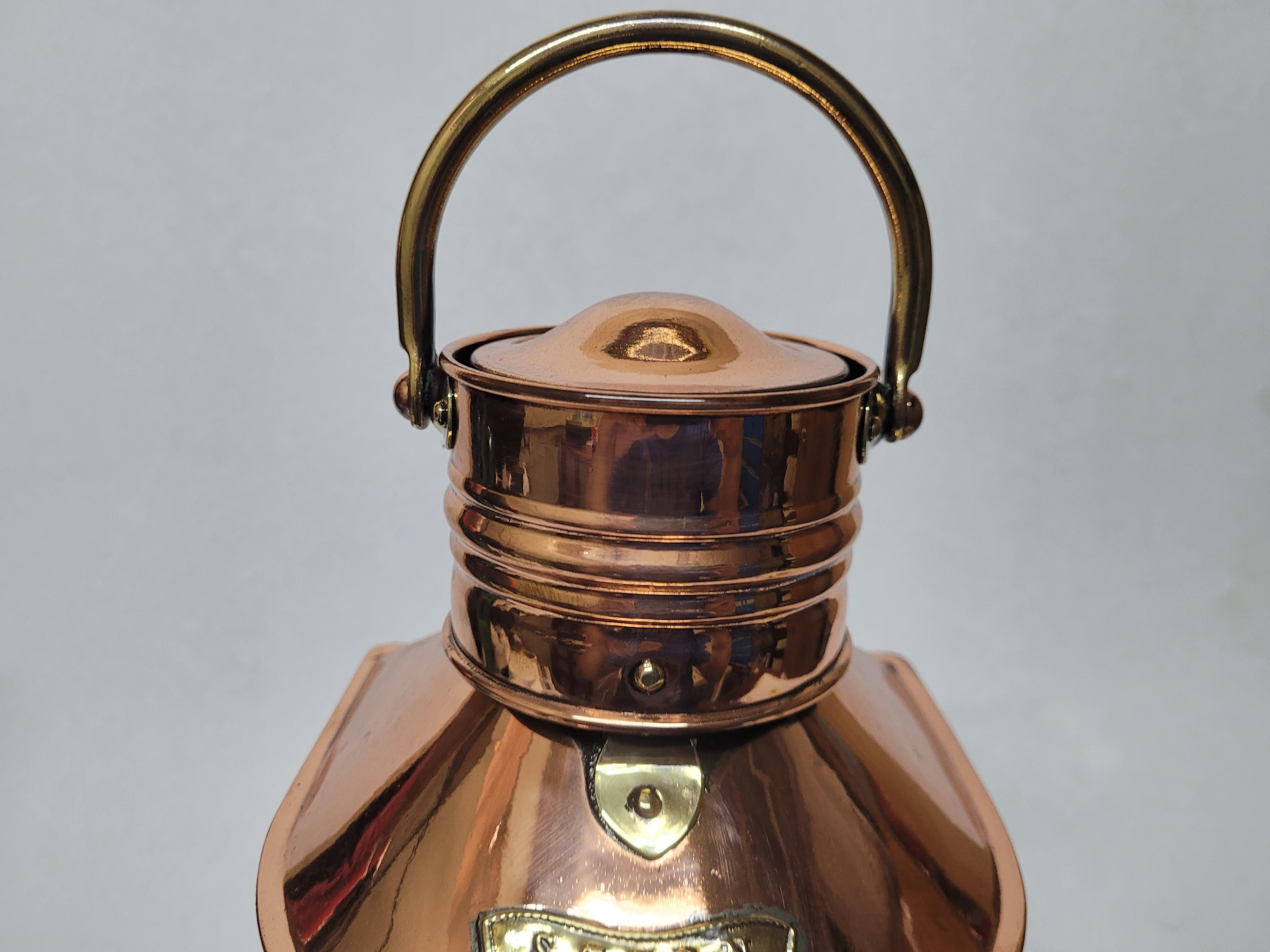Solid Copper Ships Stern Lantern by Davey For Sale 2