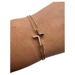 Solid Cross bracelet modern bracelet 18KT gold