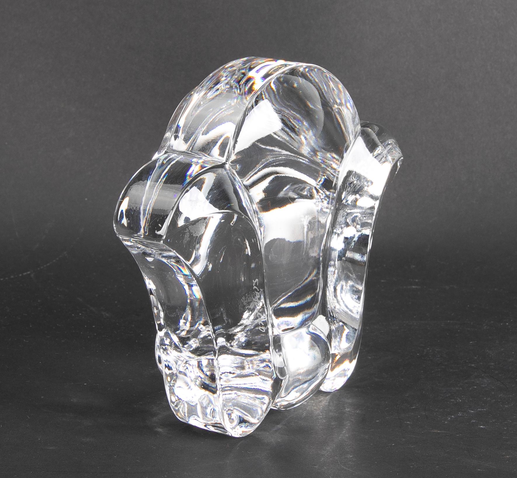 German Solid Crystal Ashtray in the Shape of a Flower For Sale