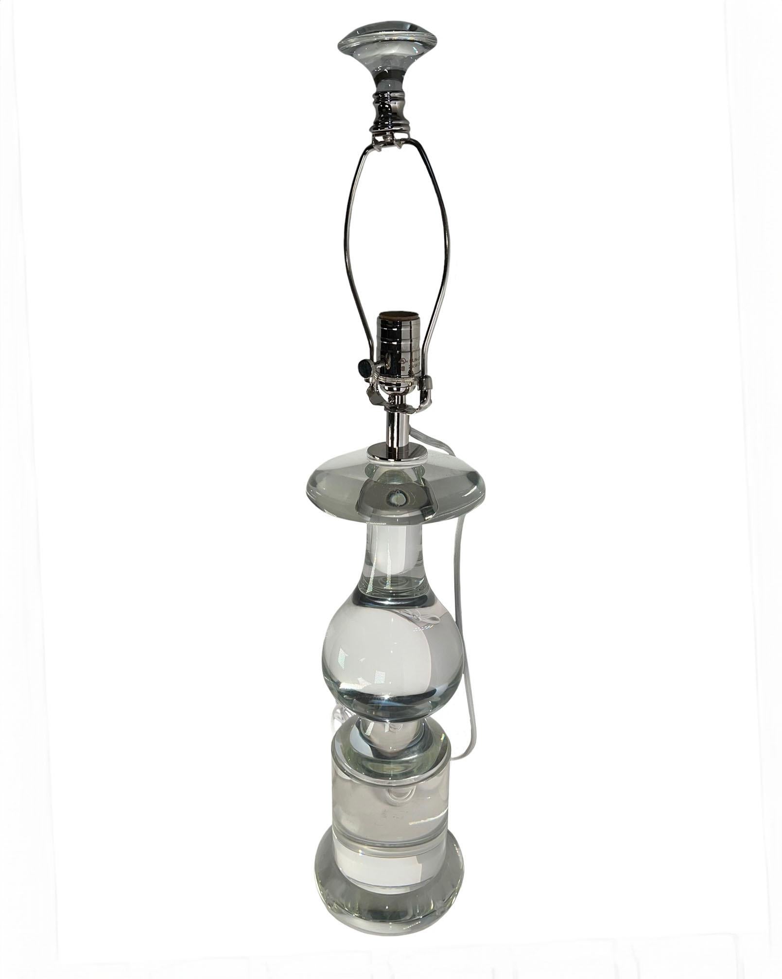 Solid Crystal Lamps In Good Condition For Sale In Dallas, TX
