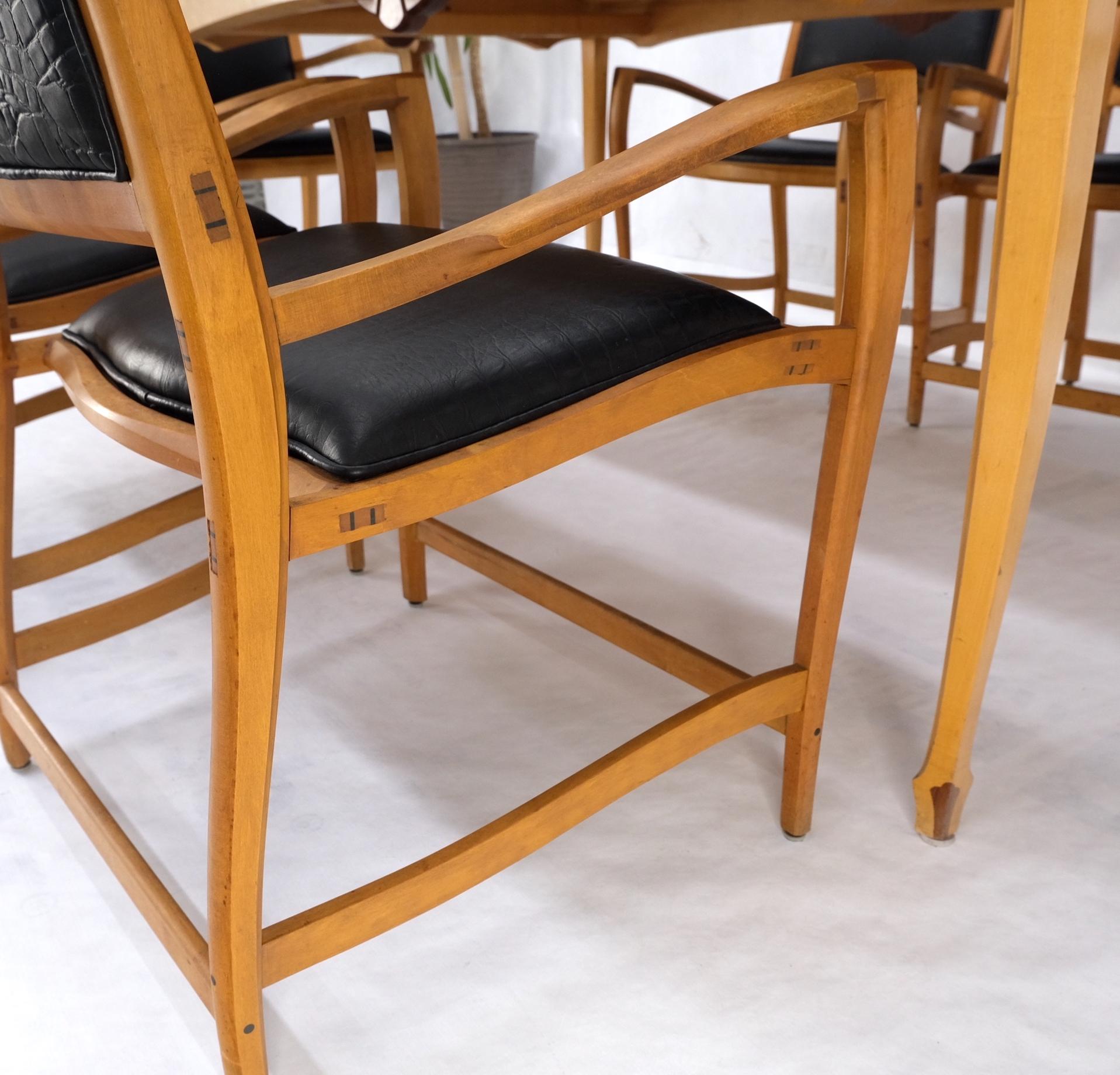 maple dining table and 6 chairs