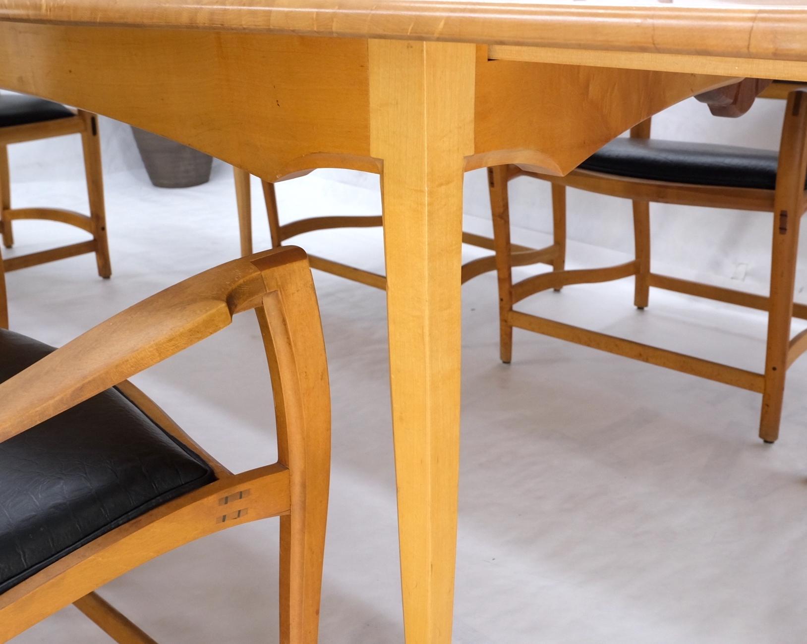 Massiv gebogener Ahorntisch 6 Stühle Bank Handgefertigt Jointly Studio Esstisch Set Mint! (Moderne der Mitte des Jahrhunderts) im Angebot