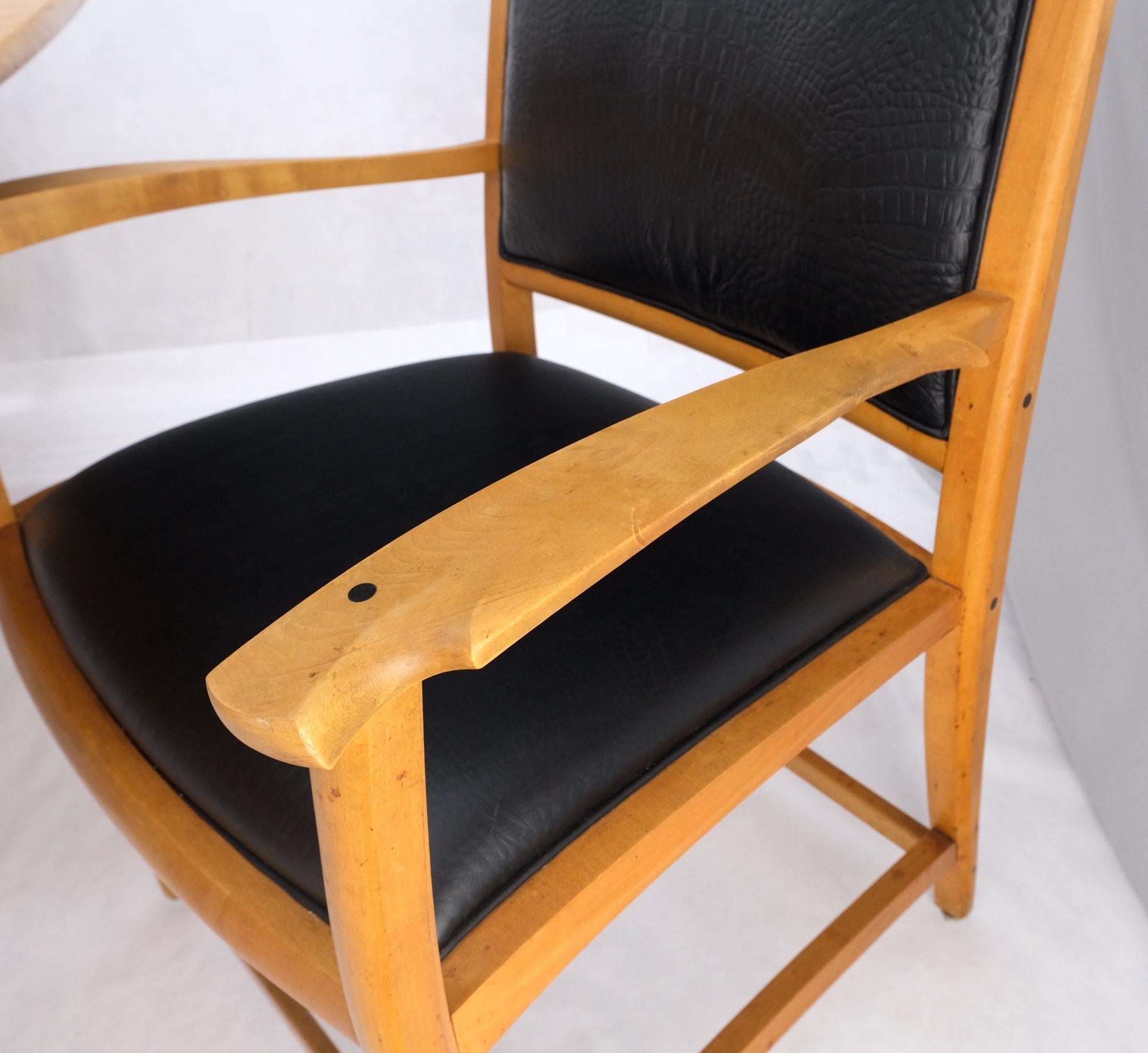 Massiv gebogener Ahorntisch 6 Stühle Bank Handgefertigt Jointly Studio Esstisch Set Mint! (Vogelaugenahorn) im Angebot