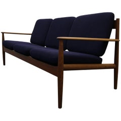 Solid Danish Teak Slat-Back Sofa by Grete Jalk for France & Son