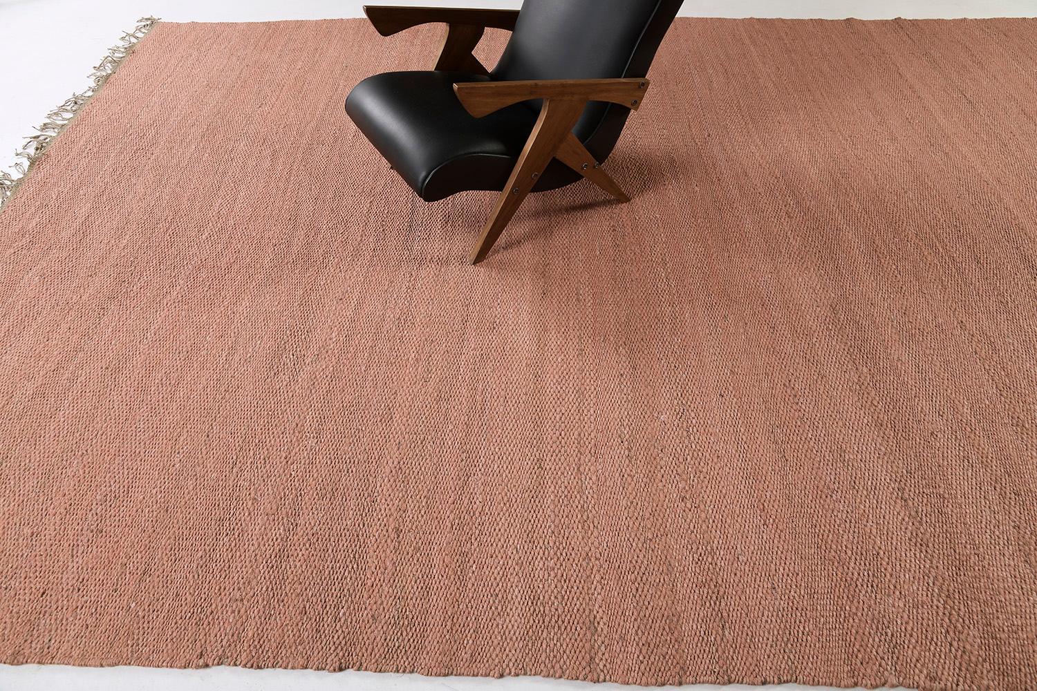 Indian Solid Design Hemp Flatweave by Mehraban Rugs For Sale