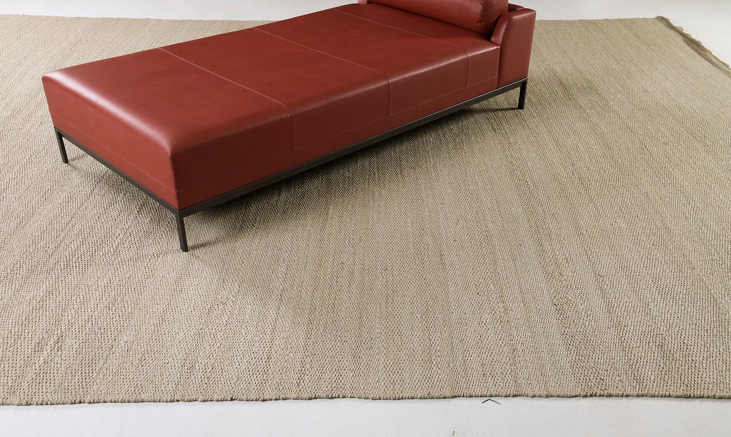 Contemporary Solid Design Hemp Flatweave by Mehraban Rugs For Sale