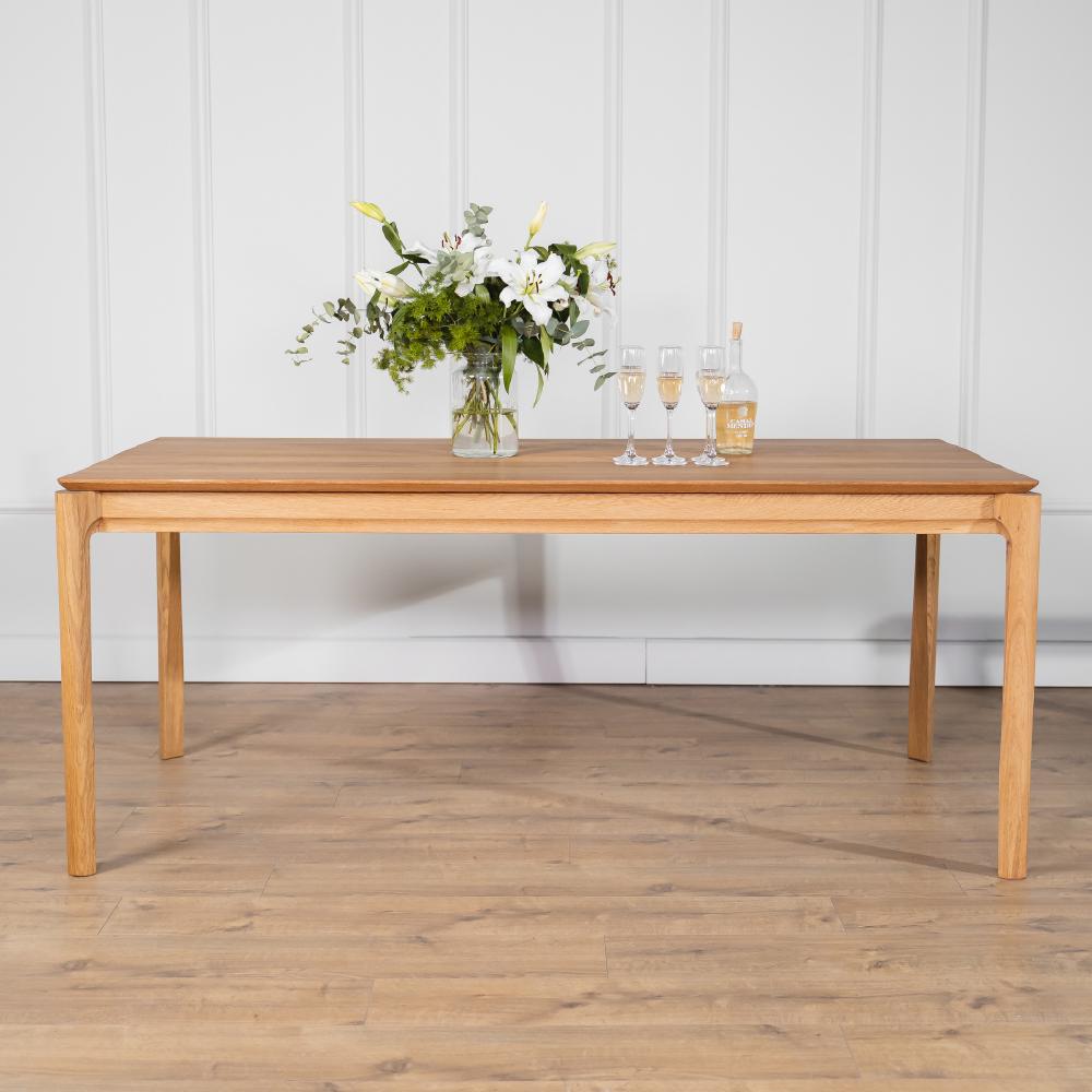 Scandinavian Modern Solid Dining Table 200cm - Solid Oak Wood For Sale