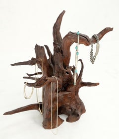 Solid Driftwood Root Sculpture Organic Jewerly Display Nice Patina & Shape Mint!