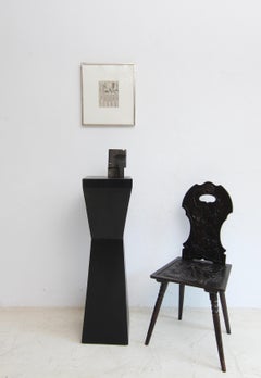 Solid Ebonised Wood Pedestal