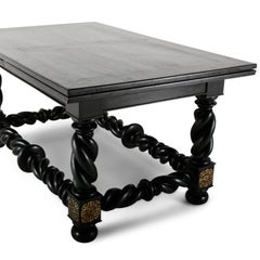 Solid Ebony Drawleaf Table
