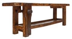 Solid Elm Antique French Workbench