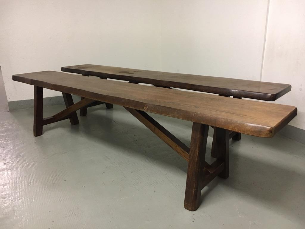 Solid Elm Bench attributed to Olavi Hänninen 1950s For Sale 7