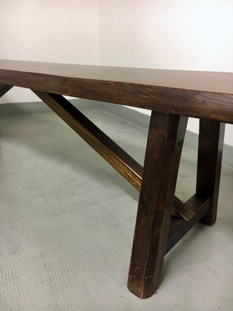 Mid-20th Century Solid Elm Bench attributed to Olavi Hänninen 1950s For Sale