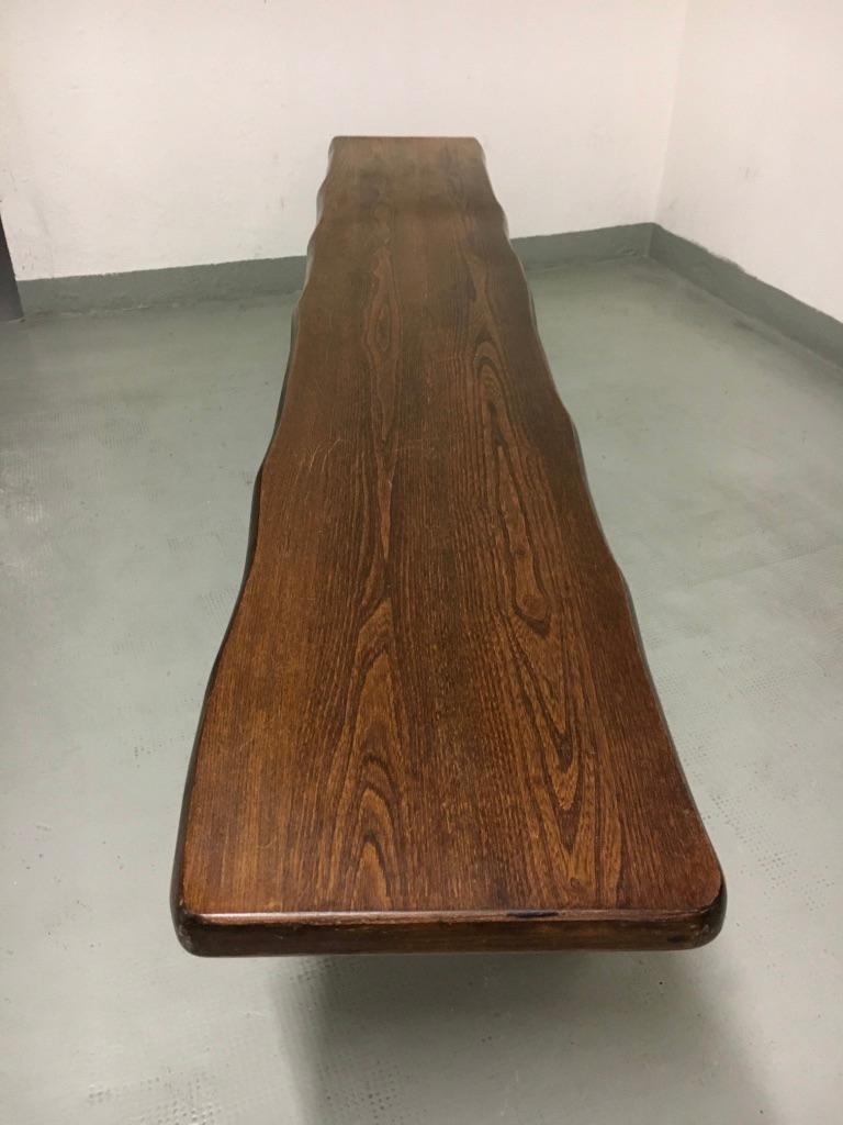 Solid Elm Bench attributed to Olavi Hänninen 1950s For Sale 4
