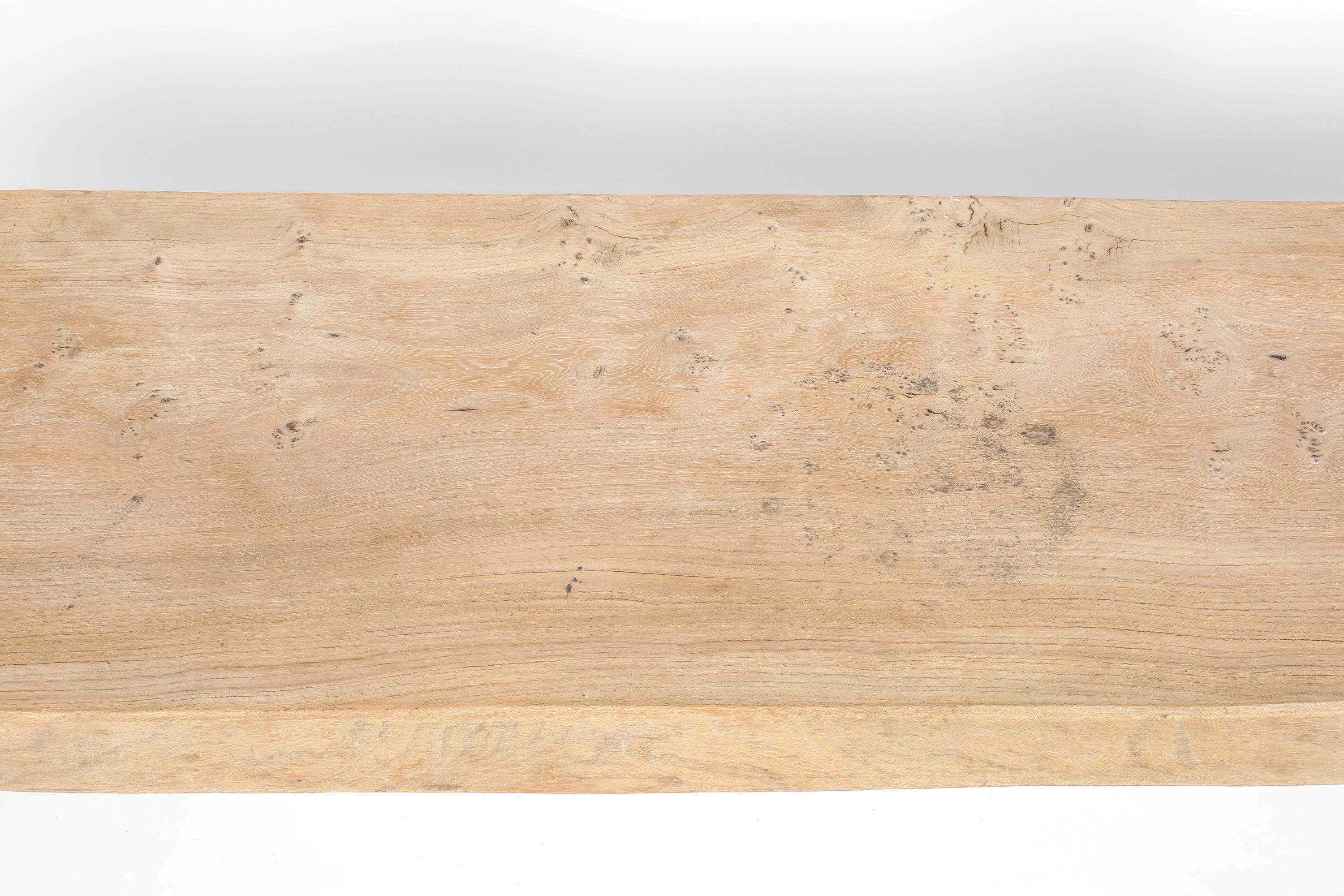 20th Century Solid Elm Bench Attributed to Olavi Hanninen, C. 1960s For Sale