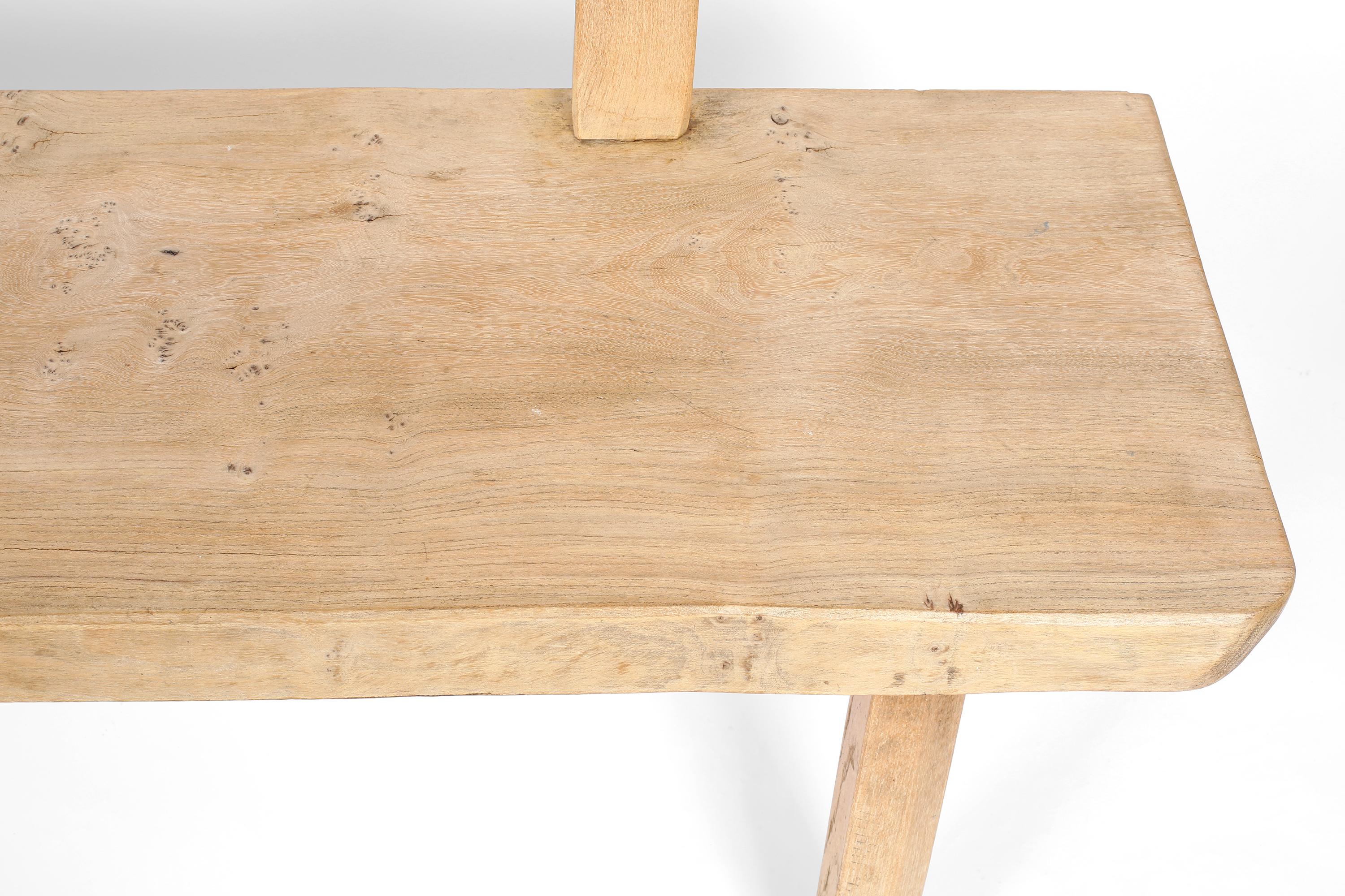 Solid Elm Bench Attributed to Olavi Hanninen, C. 1960s For Sale 1
