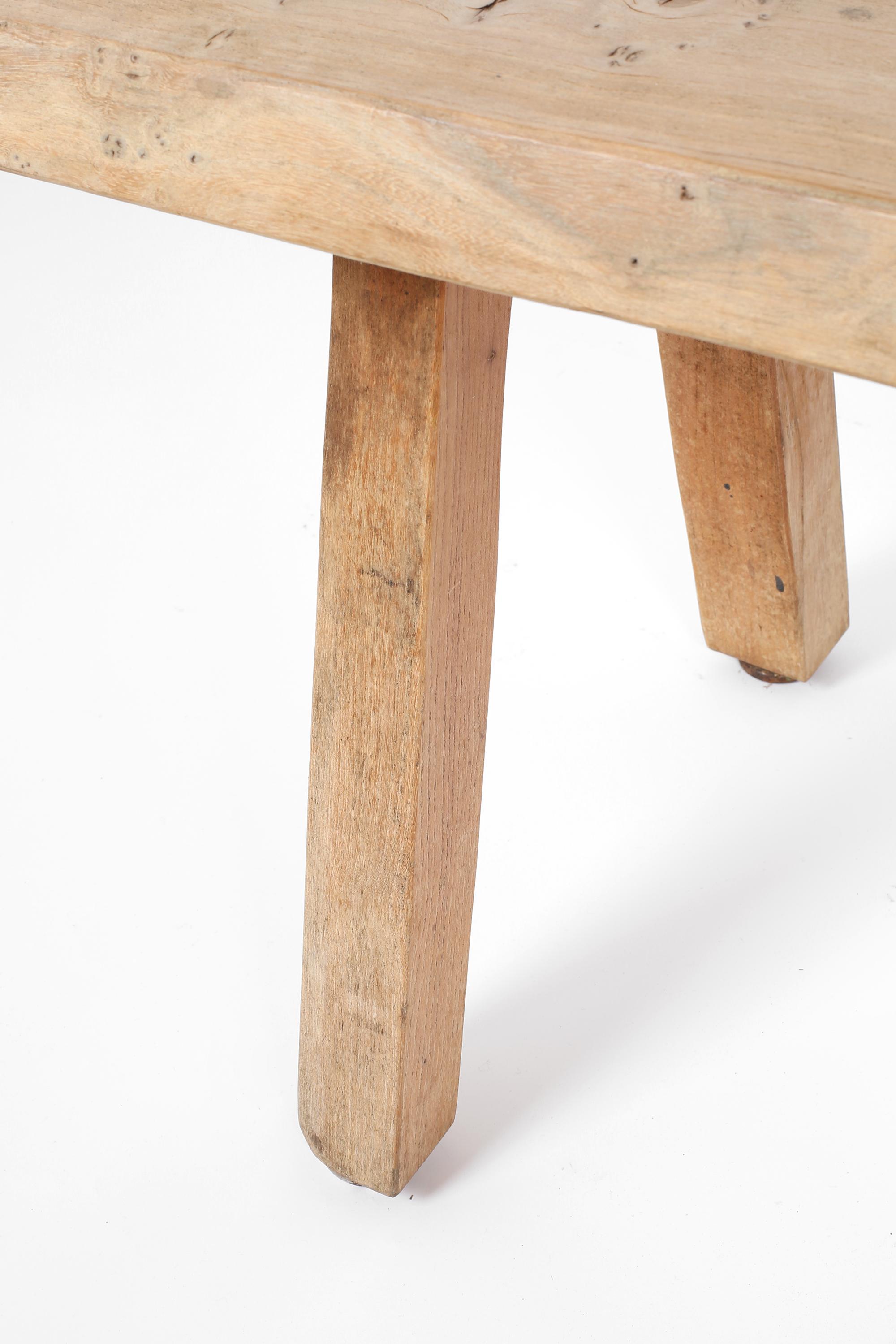 Solid Elm Bench Attributed to Olavi Hanninen, C. 1960s For Sale 2