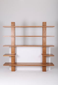 Solid Elm Bookcase, 1970s