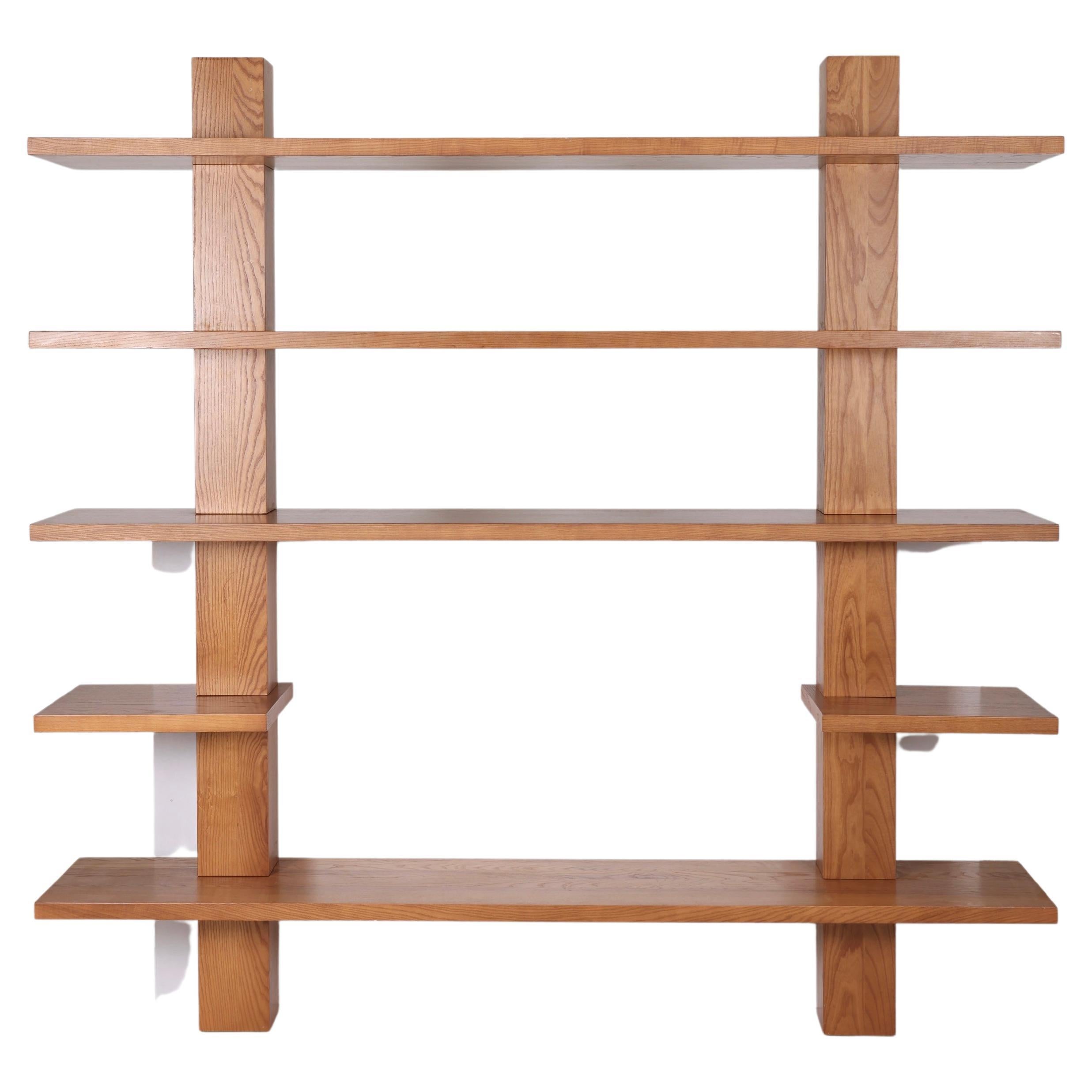 Solid Elm Bookcase, 1970s