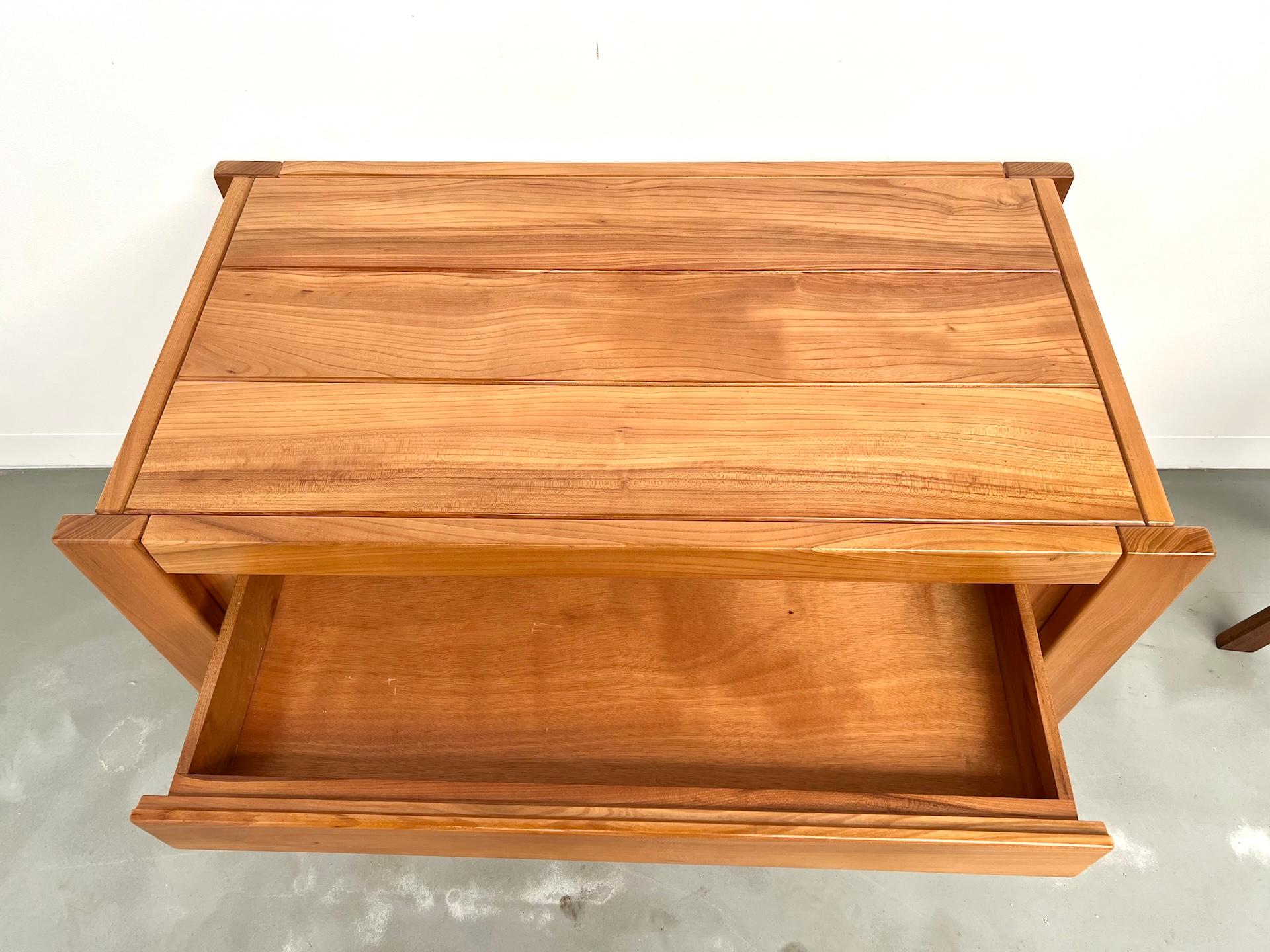 Solid elm chest of drawers by Maison Regain – circa 1970  Maison Lecan presents For Sale 4