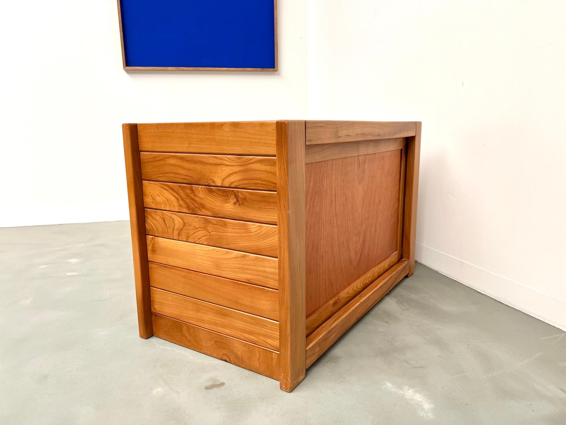 Solid elm chest of drawers by Maison Regain – circa 1970  Maison Lecan presents For Sale 7