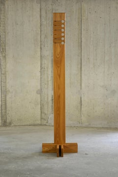 Solid elm coat rack, Maison Regain, France, 1980's