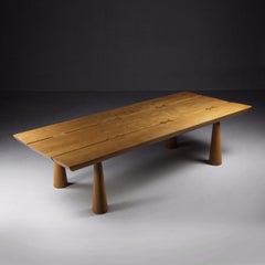 solid elm coffee table, Italian work from the 70s/80s.