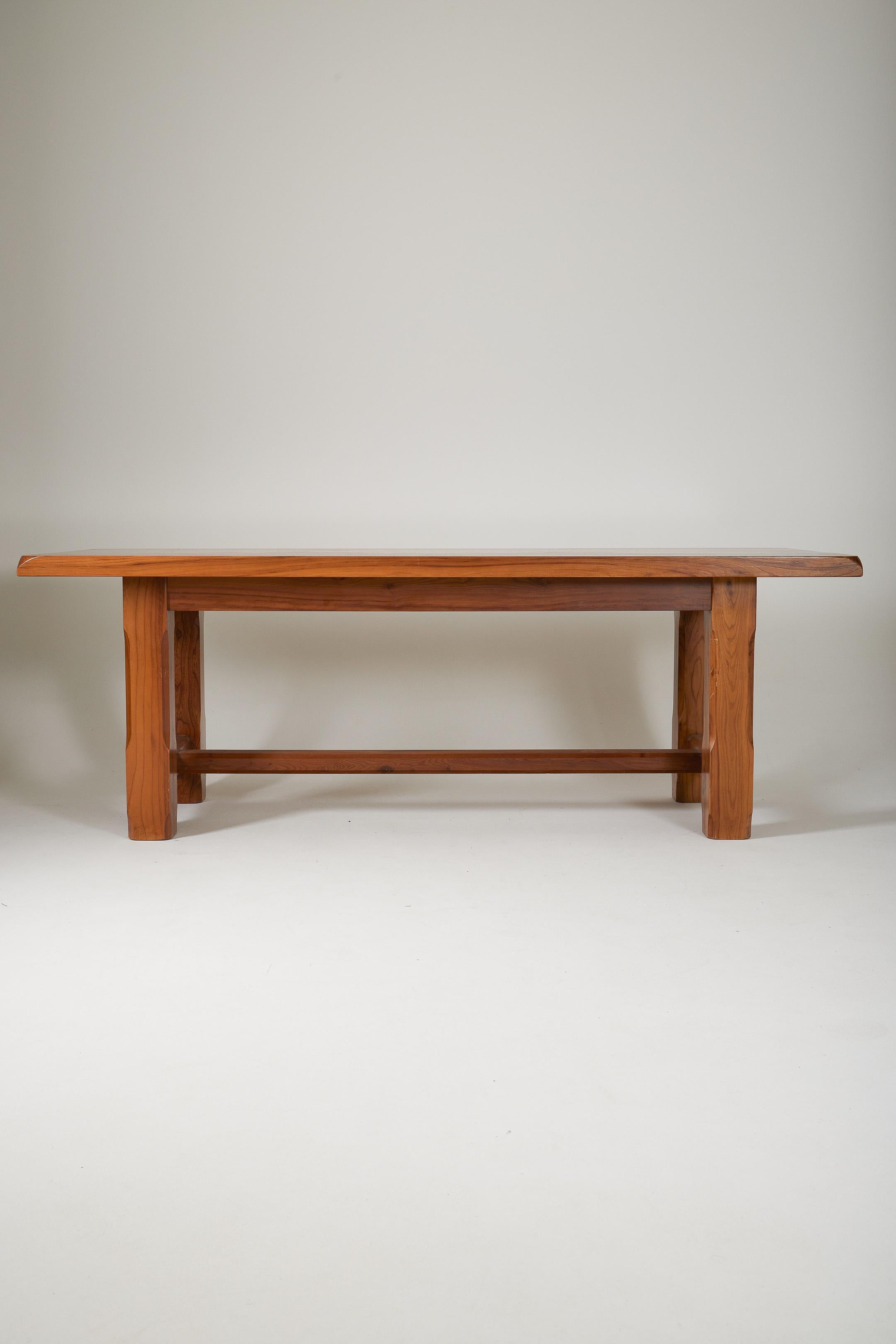 Solid elm dining table For Sale 5