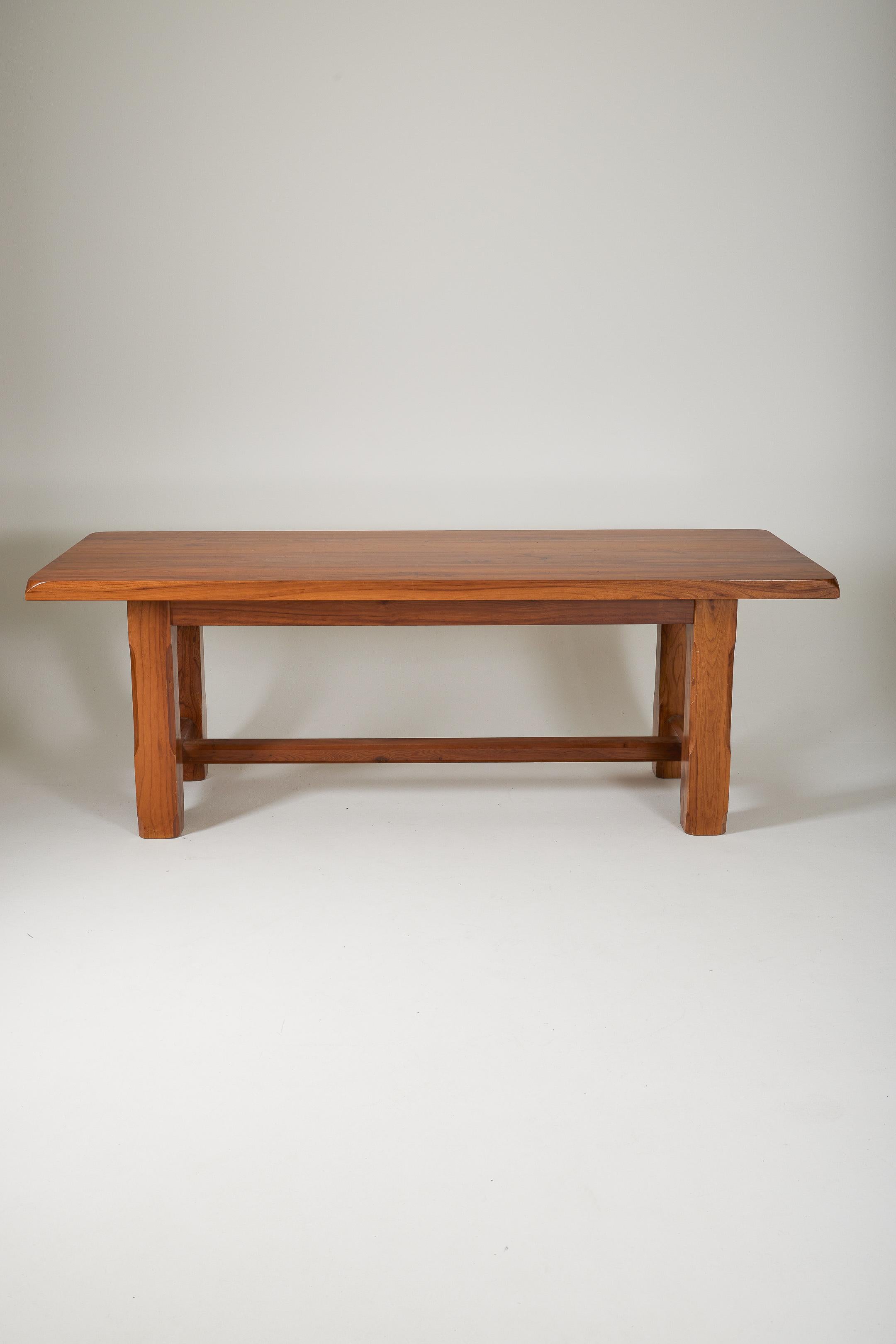 Solid elm dining table For Sale 6