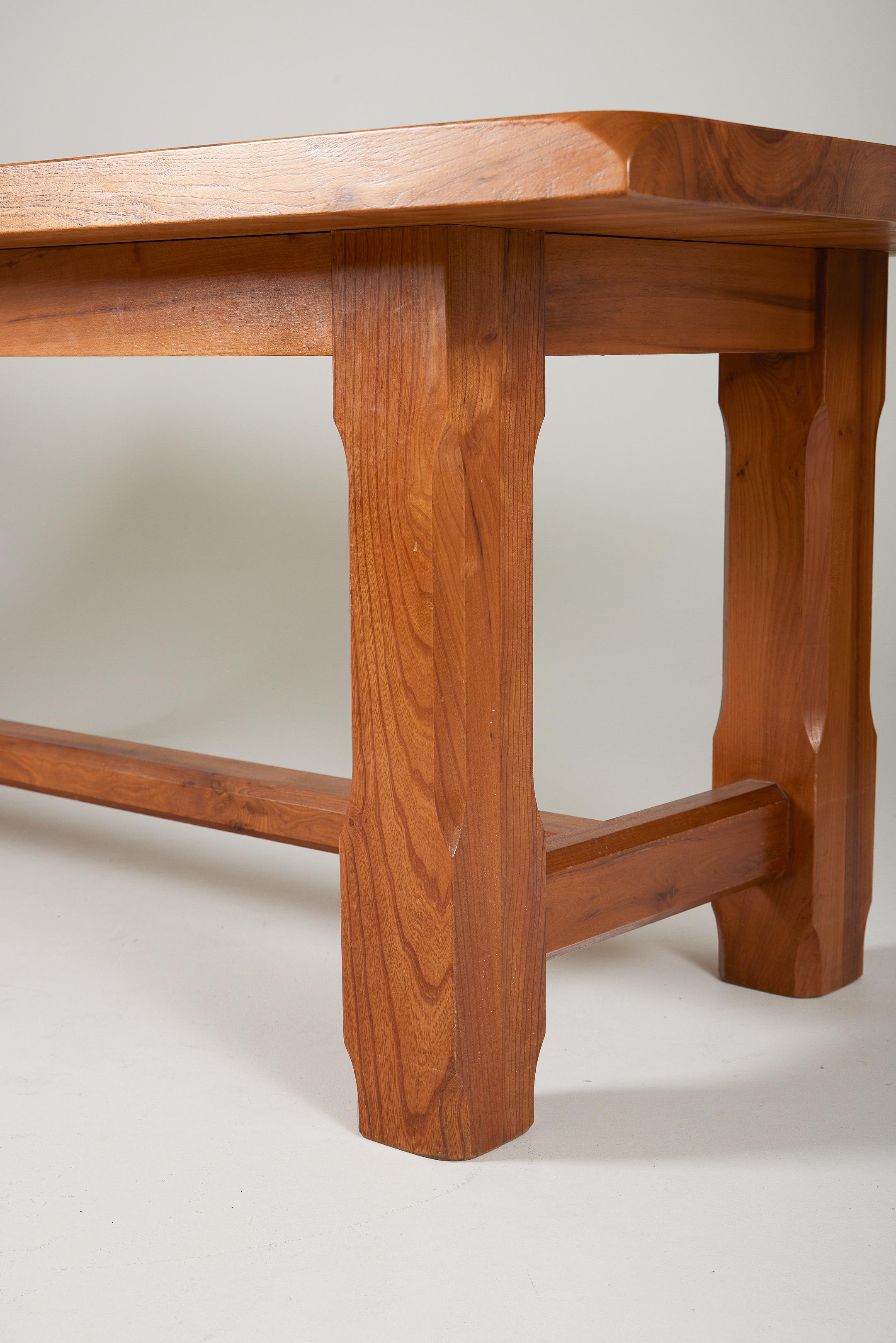 20th Century Solid elm dining table For Sale