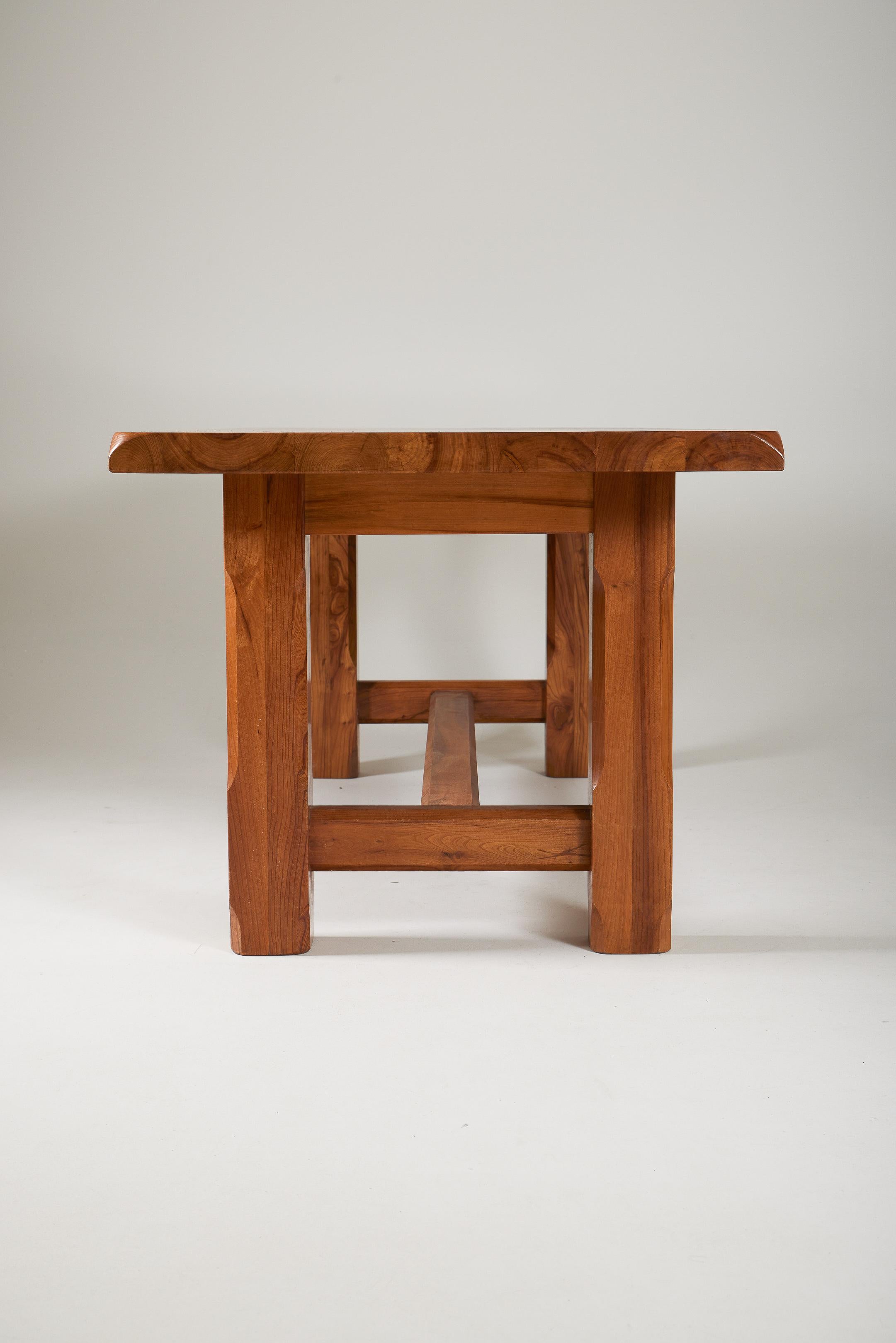 Solid elm dining table For Sale 1