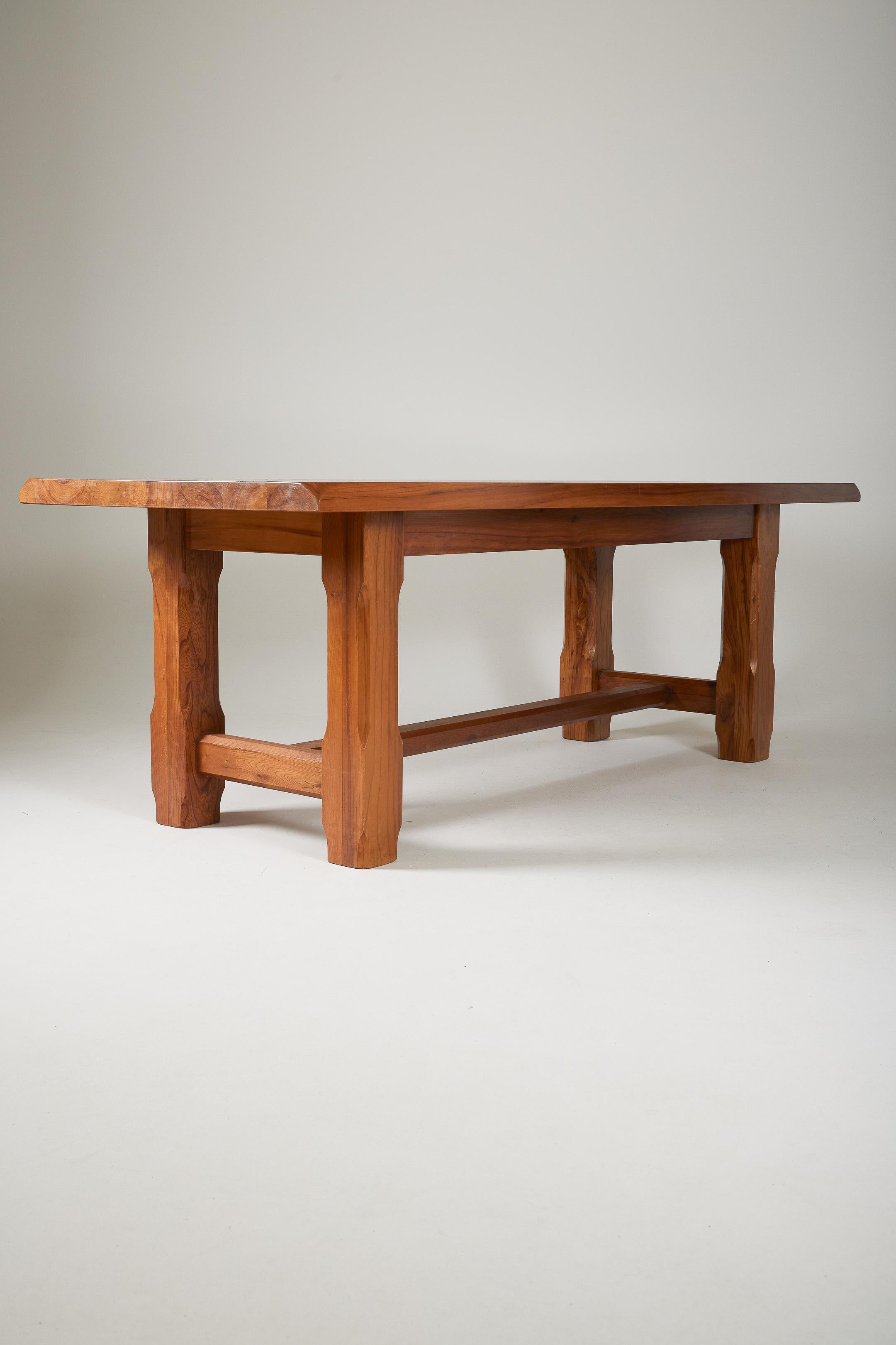 Solid elm dining table For Sale 2