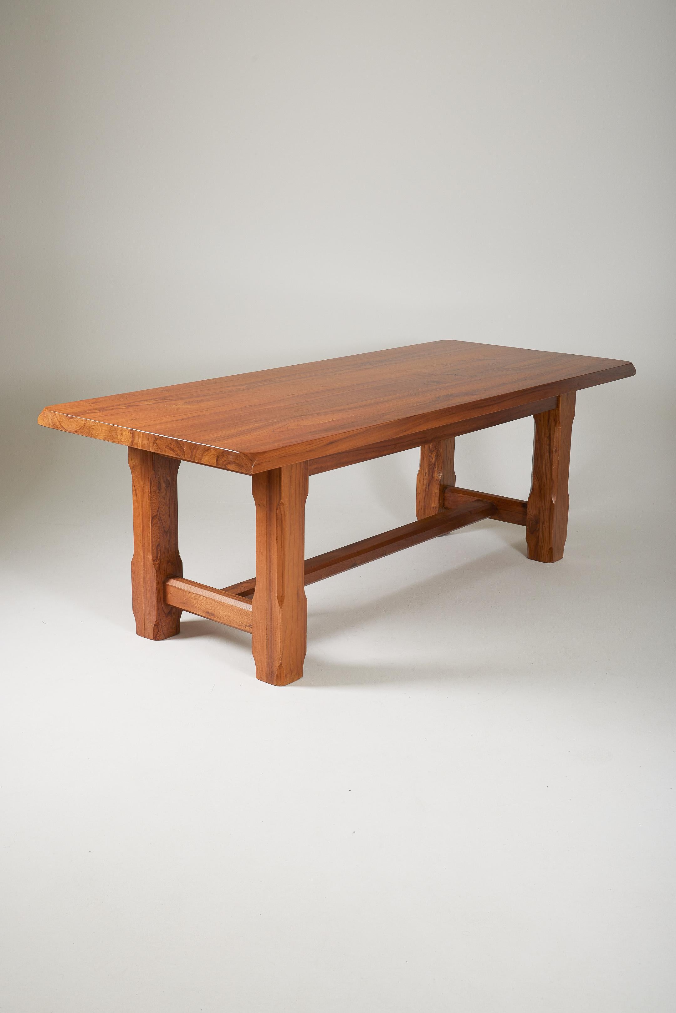 Solid elm dining table For Sale 3